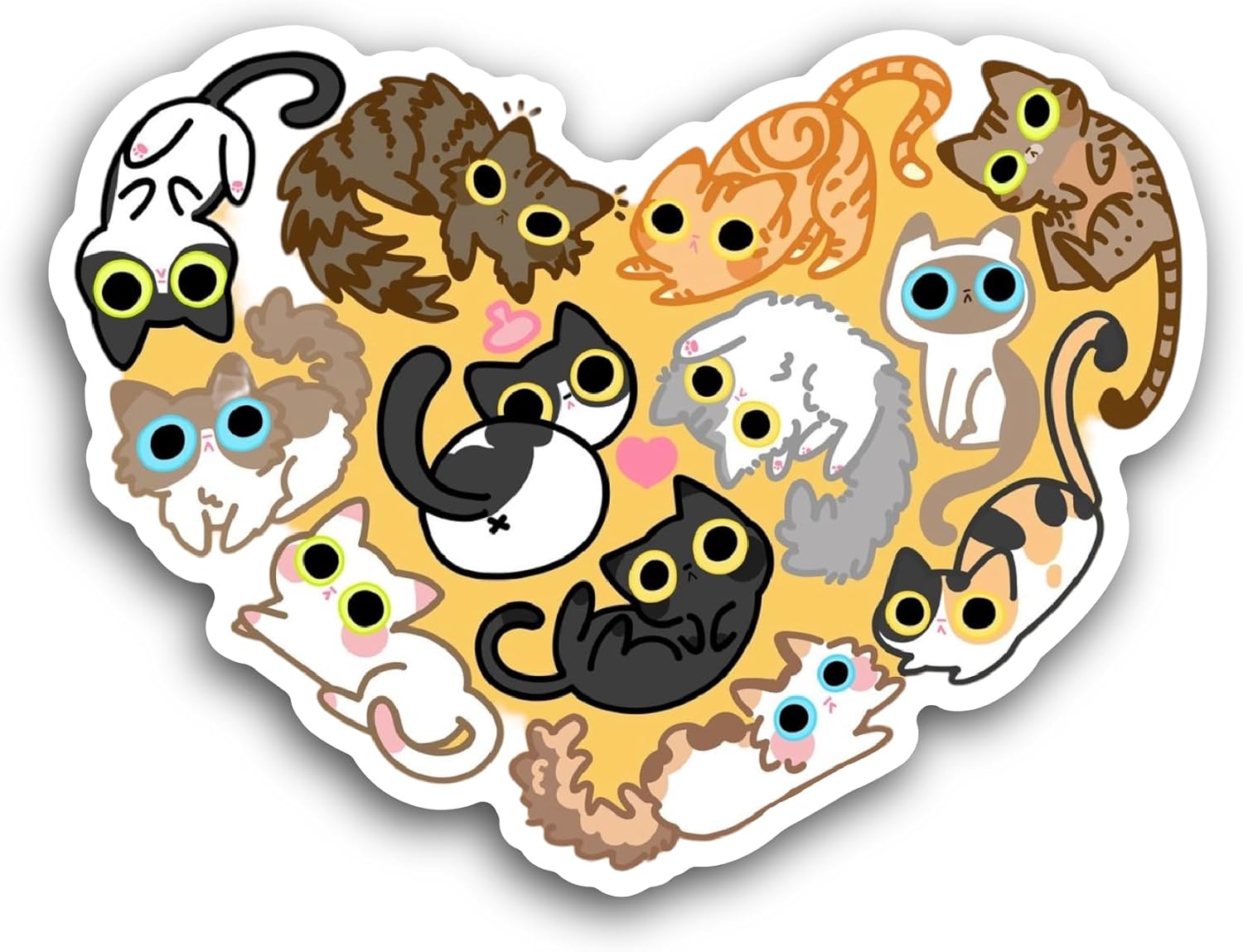 2 (Pieces) 3" and 5" Cats Sticker, Waterproof Vinyl Decals for Many Purpose Like Cars, Trucks, Laptops, Phones, Windows and More