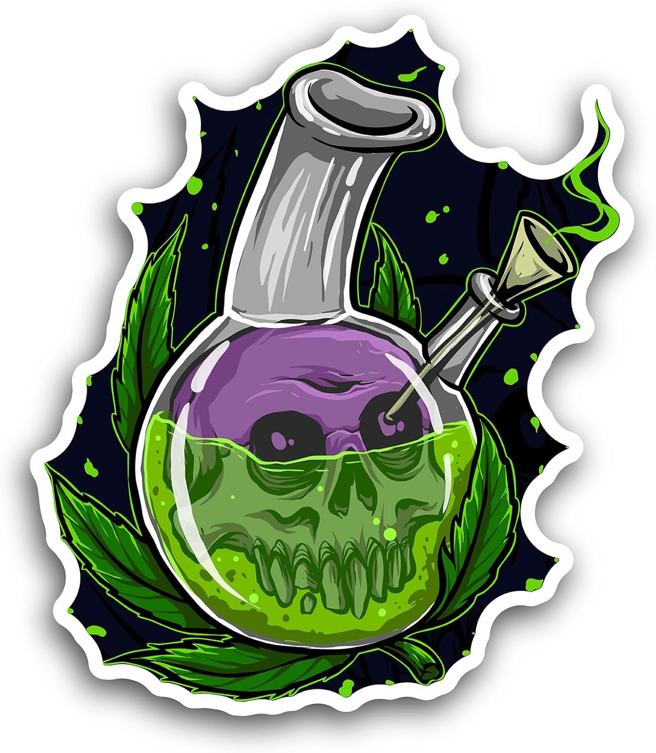 2 (Pieces) 3" and 5" Deadly Poison Sticker, Waterproof Vinyl Decals for Many Purpose Like Cars, Trucks, Laptops, Phones, Windows and More