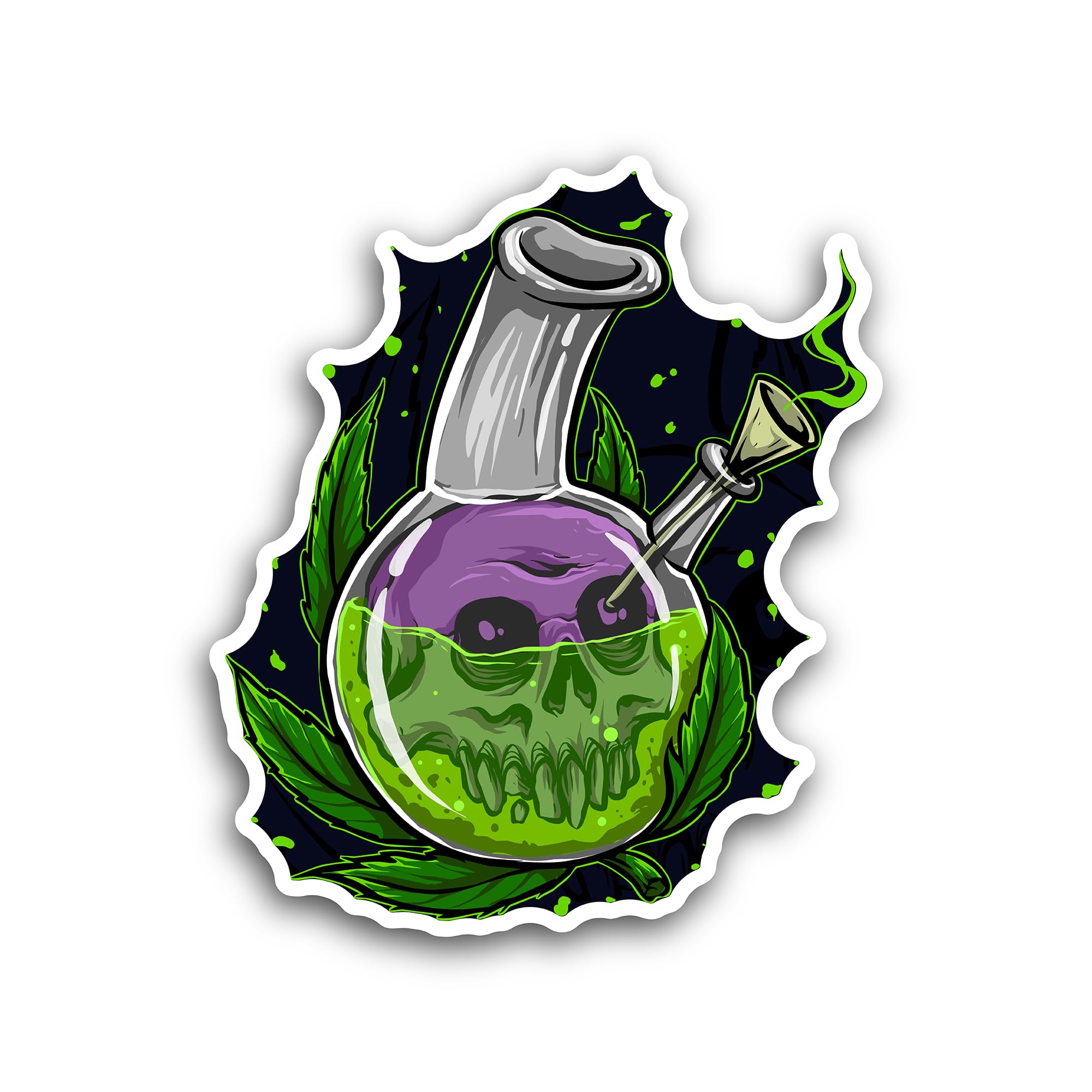2 (Pieces) 3" and 5" Deadly Poison Sticker, Waterproof Vinyl Decals for Many Purpose Like Cars, Truc