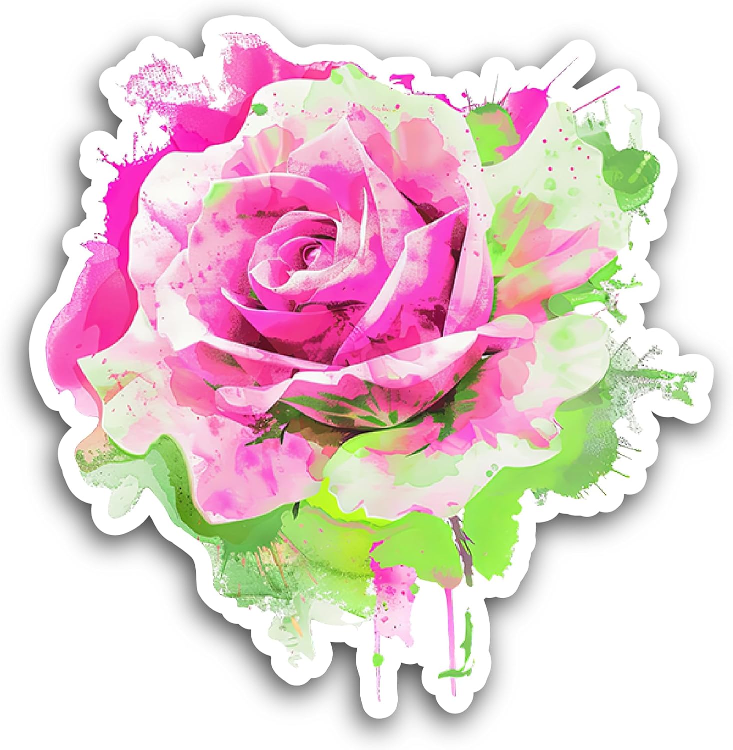2 (Pieces) 3" and 5" Rose Sticker, Waterproof Vinyl Decals for Many Purpose Like Cars, Trucks, Laptops, Phones, Windows and More