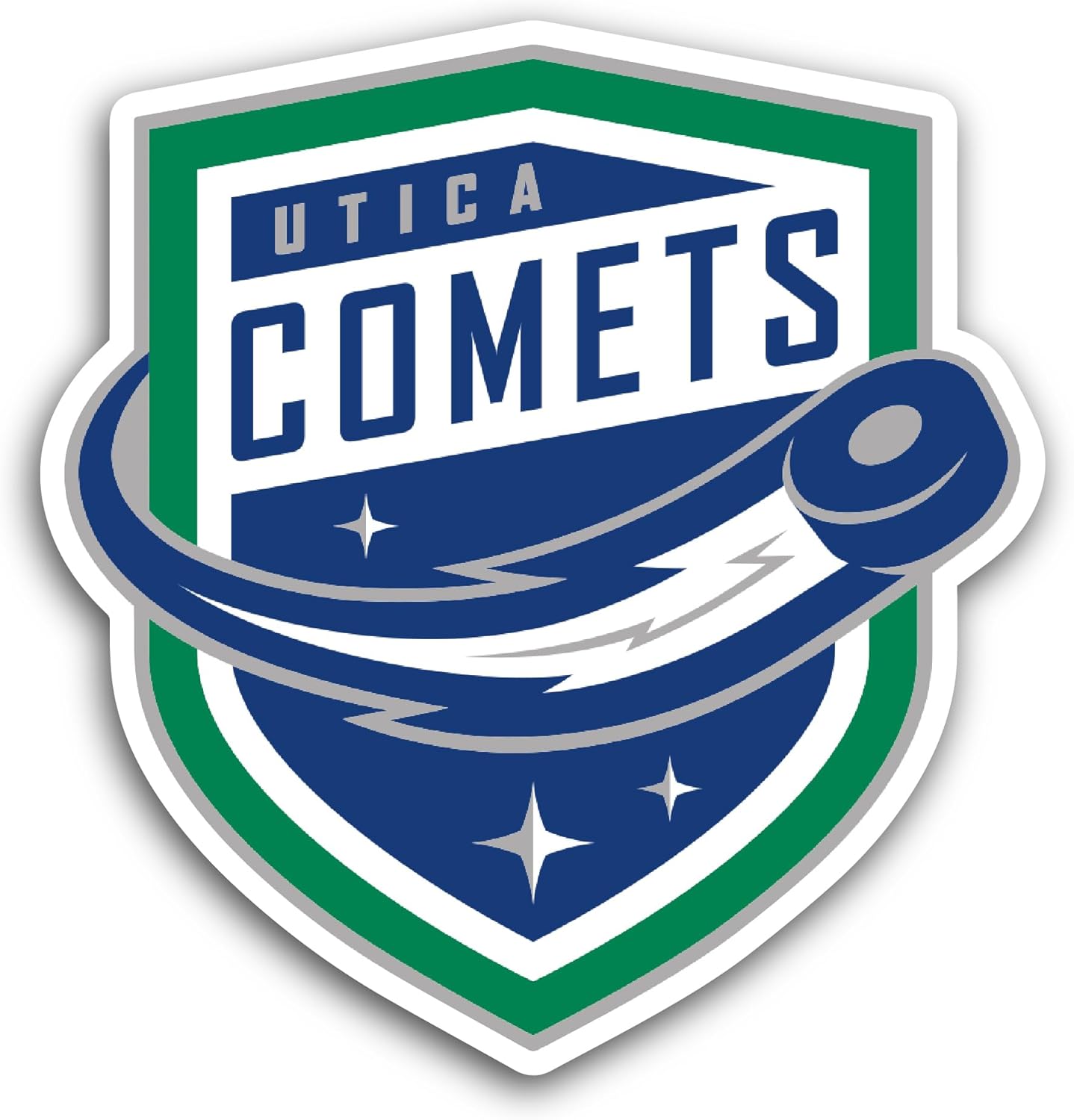 2 (Pieces) 3" and 5" Utica C0mets Sticker, Waterproof Vinyl Decals for Many Purpose Like Cars, Trucks, Laptops, Phones, Windows and More