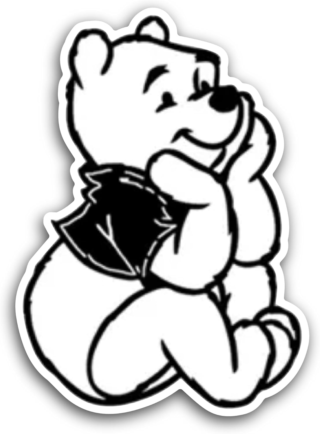 2 (Pieces) 3" and 5" Sitting Bear Sticker, Waterproof Vinyl Decals for Many Purpose Like Cars, Trucks, Laptops, Phones, Windows and More