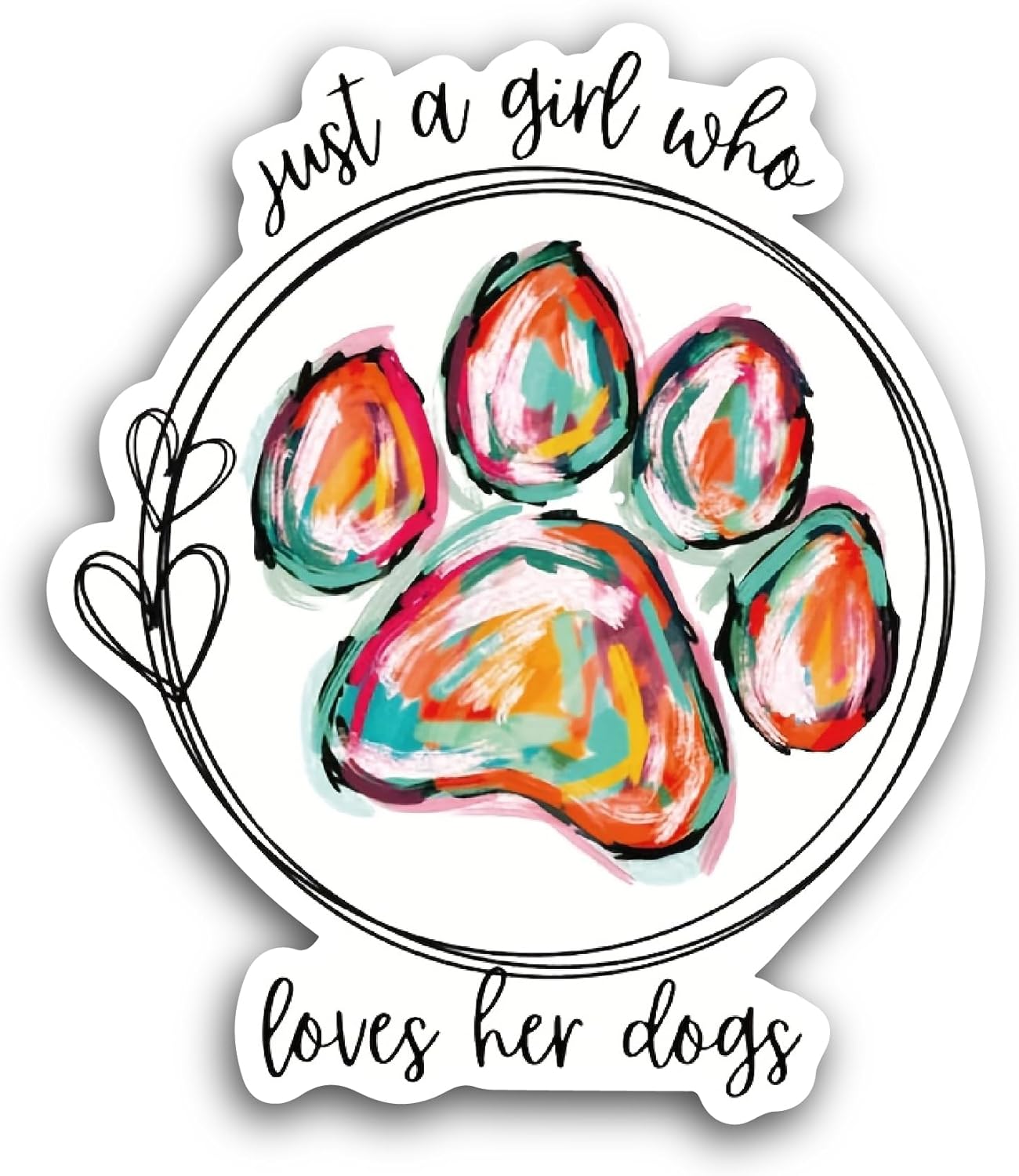 2 (Pieces) 3" and 5" Just a Girl Who Loves Her Dogs Sticker, Waterproof Vinyl Decals for Many Purpose Like Cars, Trucks, Laptops, Phones, Windows and More