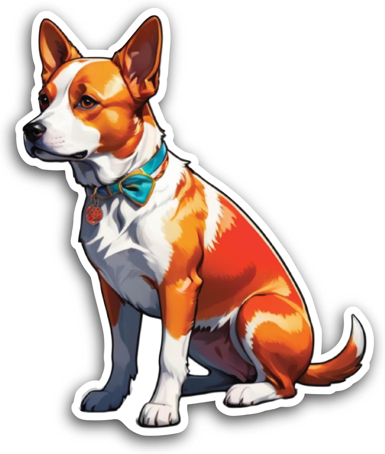 2 (Pieces) 3" and 5" Cute Cartoon Dog Sticker, Waterproof Vinyl Decals for Many Purpose Like Cars, Trucks, Laptops, Phones, Windows and More