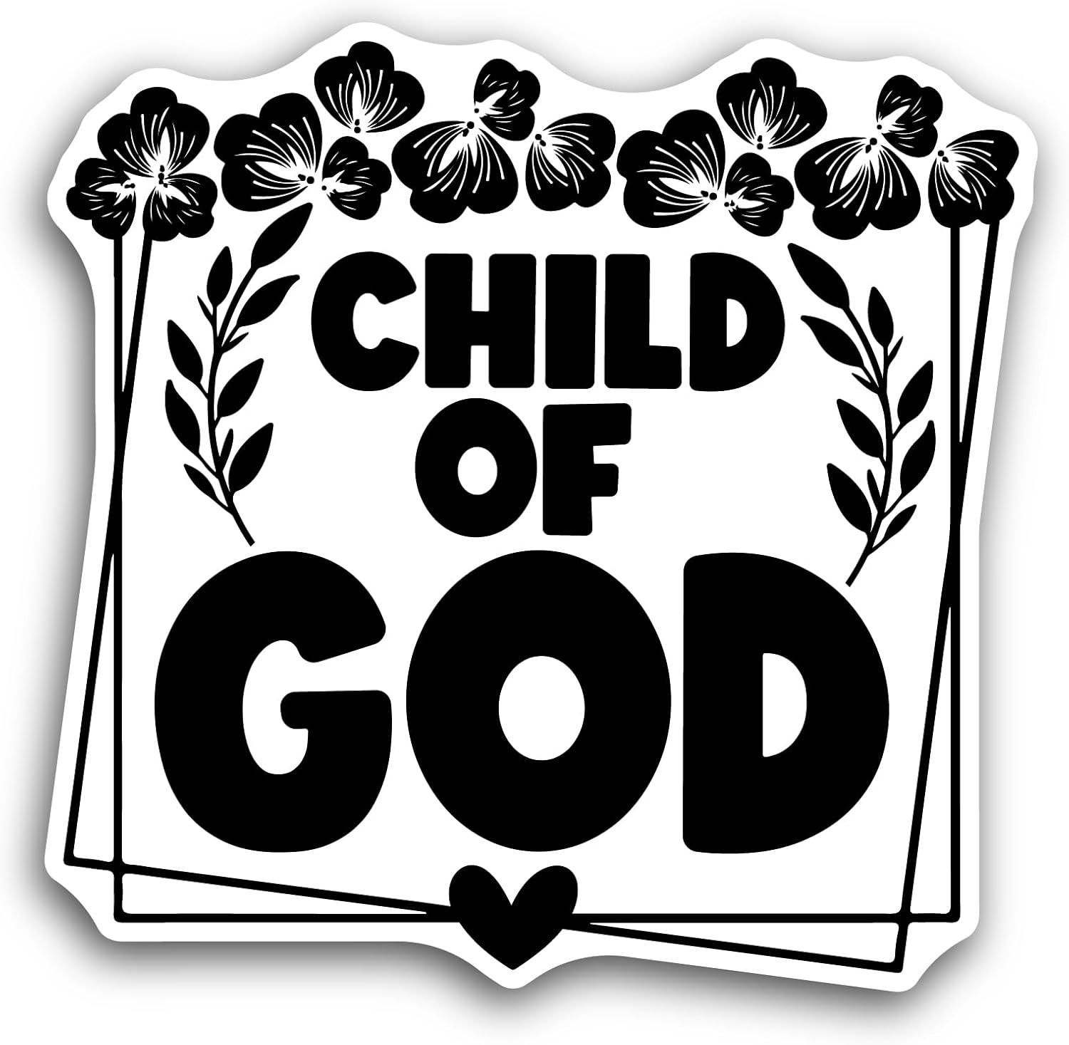 2 (Pieces) 3" and 5" Child of God Text Sticker, Waterproof Vinyl Decals for Many Purpose Like Cars, Trucks, Laptops, Phones, Windows and More