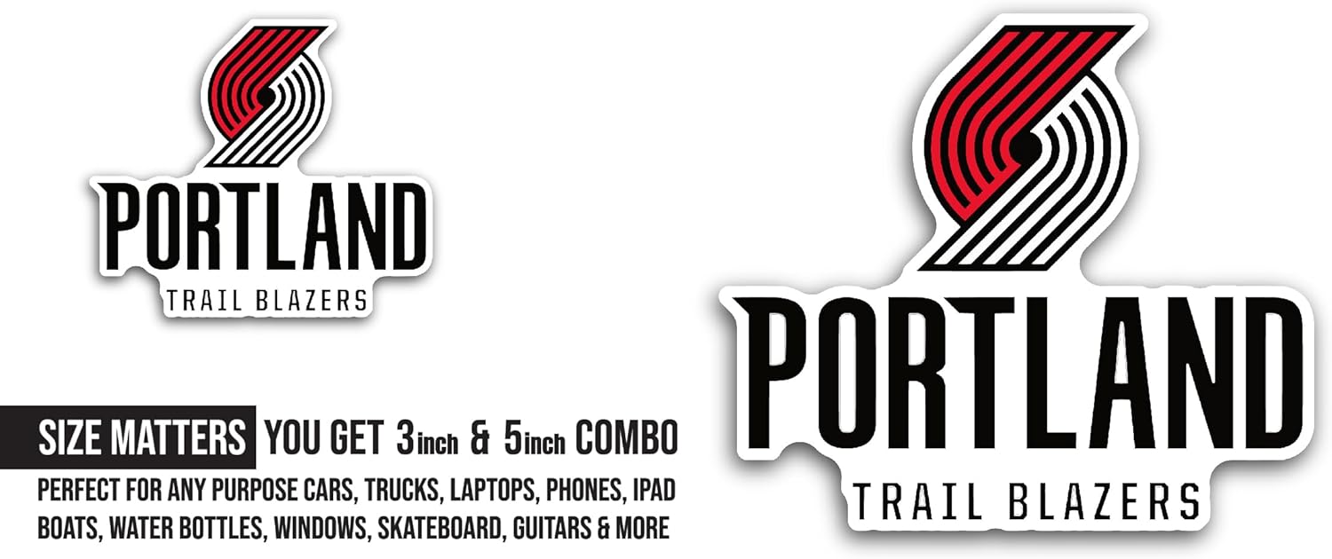 2 (Pieces) 3" and 5" P0rtland Trail Blazers Decal Sticker, Waterproof Vinyl Decals for Many Purpose Like Cars, Trucks, Laptops, Phones, Windows and More