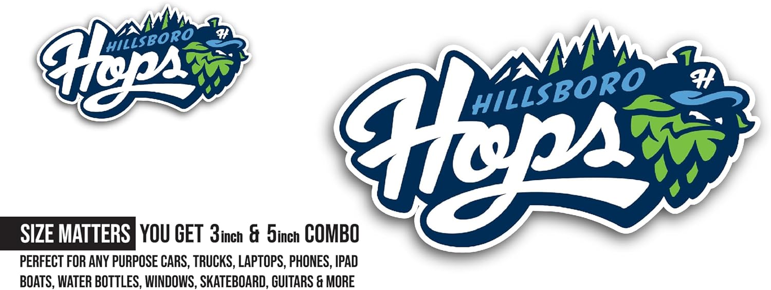 2 (Pieces) 3" and 5" Hillsb0ro Hops Sticker, Waterproof Vinyl Decals for Many Purpose Like Cars, Trucks, Laptops, Phones, Windows and More