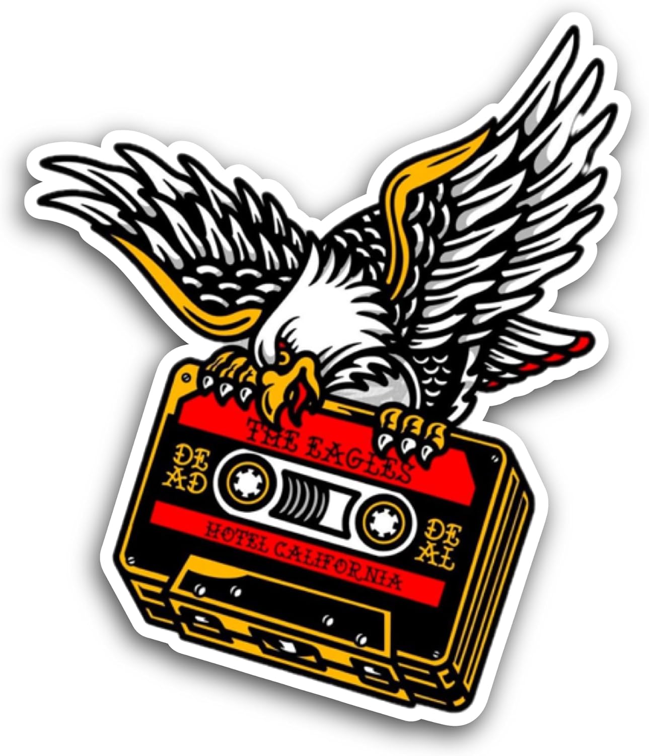 2 (Pieces) 3" and 5" Cartoon Eagle Art Sticker, Waterproof Vinyl Decals for Many Purpose Like Cars, Trucks, Laptops, Phones, Windows and More