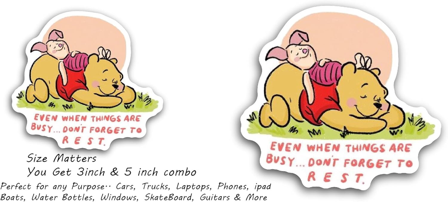 2 (Pieces) 3" and 5" Even When Things are Busy Text Sticker, Waterproof Vinyl Decals for Many Purpose Like Cars, Trucks, Laptops, Phones, Windows and More