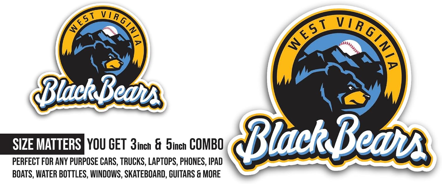 2 (Pieces) 3" and 5" Bl@ck Bears Logo Sticker, Waterproof Vinyl Decals for Many Purpose Like Cars, Trucks, Laptops, Phones, Windows and More