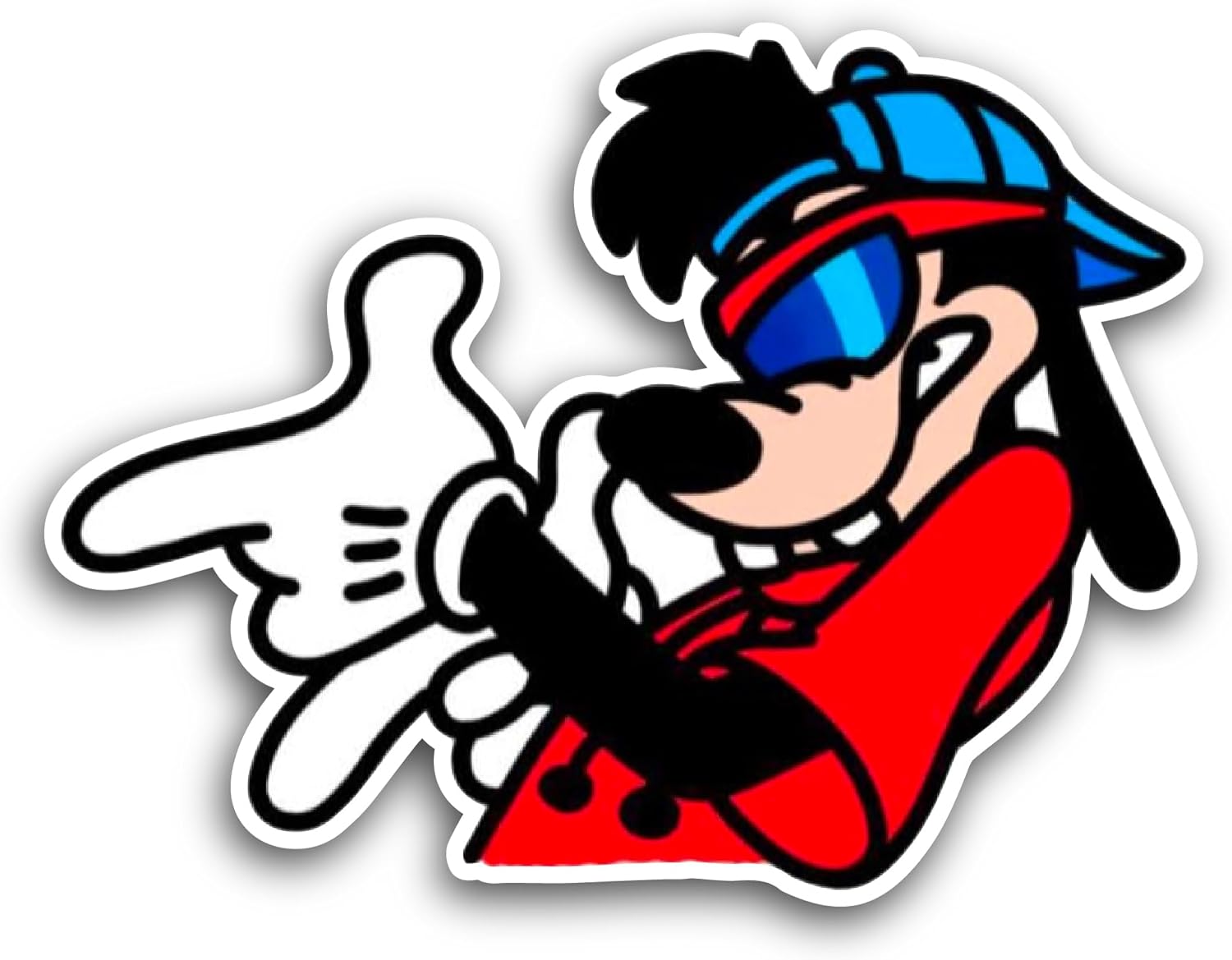 2 (Pieces) 3" and 5" Cool Cartoon Dog Sticker, Waterproof Vinyl Decals for Many Purpose Like Cars, Trucks, Laptops, Phones, Windows and More