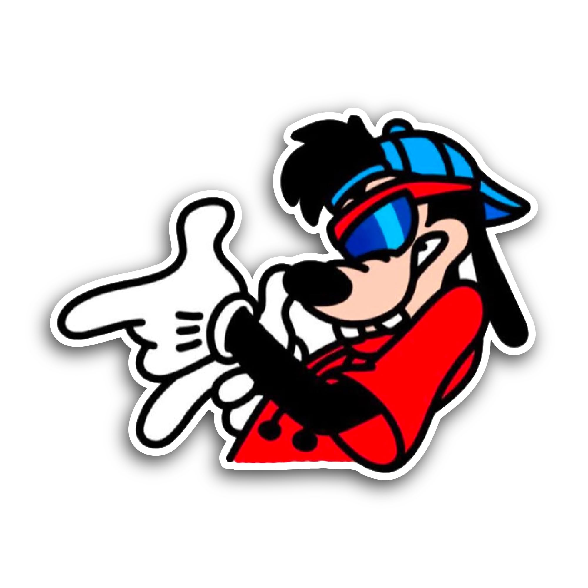 2 (Pieces) 3" and 5" Cool Cartoon Dog Sticker, Waterproof Vinyl Decals for Many Purpose Like Cars, T
