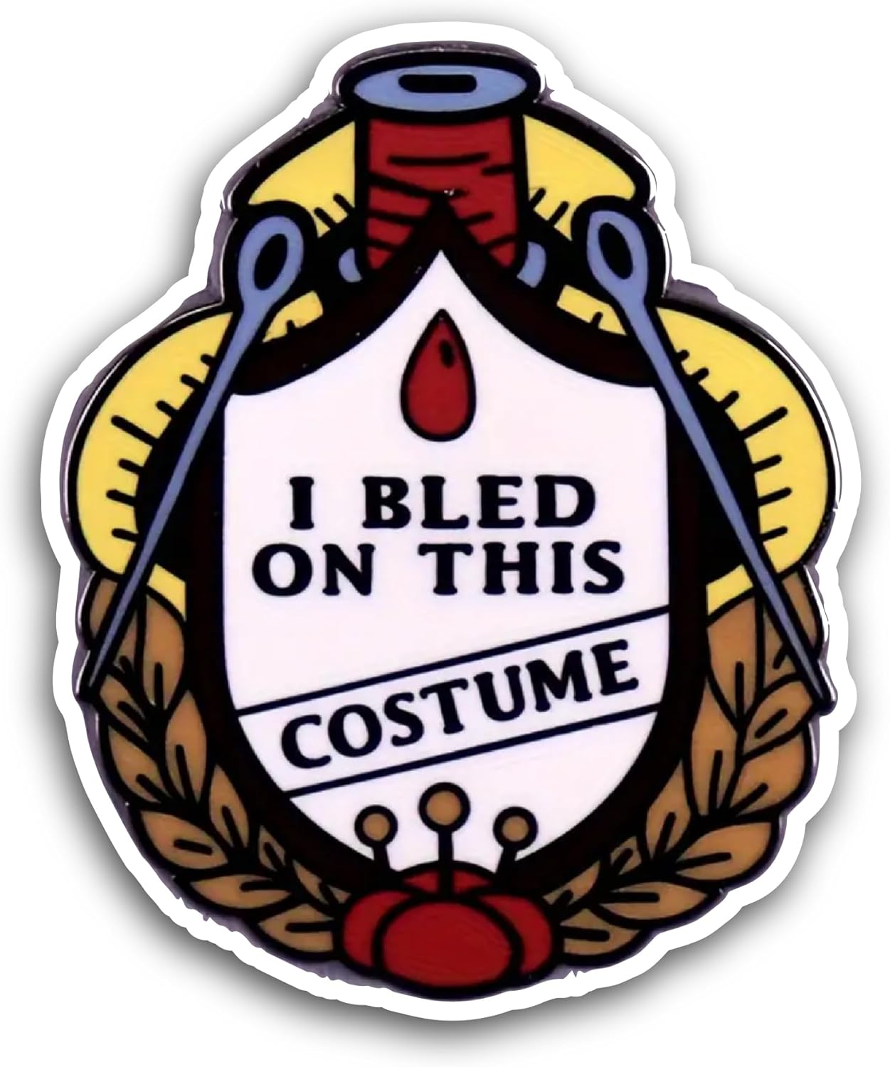 2 (Pieces) 3" and 5" I Bled on This Costume Sticker, Waterproof Vinyl Decals for Many Purpose Like Cars, Trucks, Laptops, Phones, Windows and More