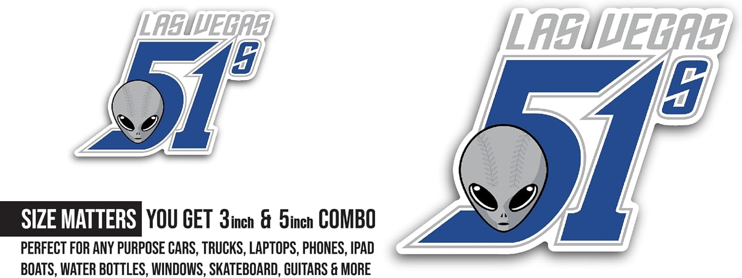 2 (Pieces) 3" and 5" L@s Vegas 51s Sticker, Waterproof Vinyl Decals for Many Purpose Like Cars, Trucks, Laptops, Phones, Windows and More