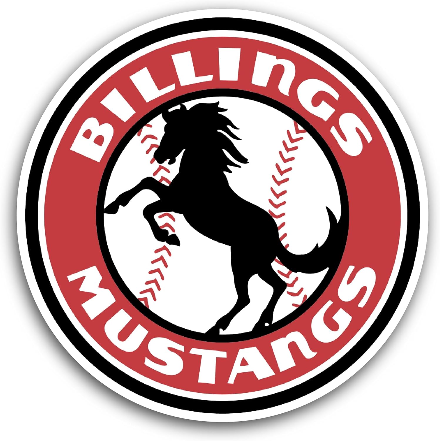2 (Pieces) 3" and 5" B1llings Mustangs Sticker, Waterproof Vinyl Decals for Many Purpose Like Cars, Trucks, Laptops, Phones, Windows and More