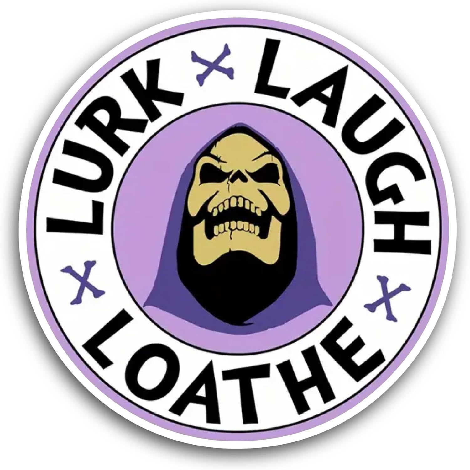 2 (Pieces) 3" and 5" Lurk Laugh Loathe Sticker, Waterproof Vinyl Decals for Many Purpose Like Cars, Trucks, Laptops, Phones, Windows and More