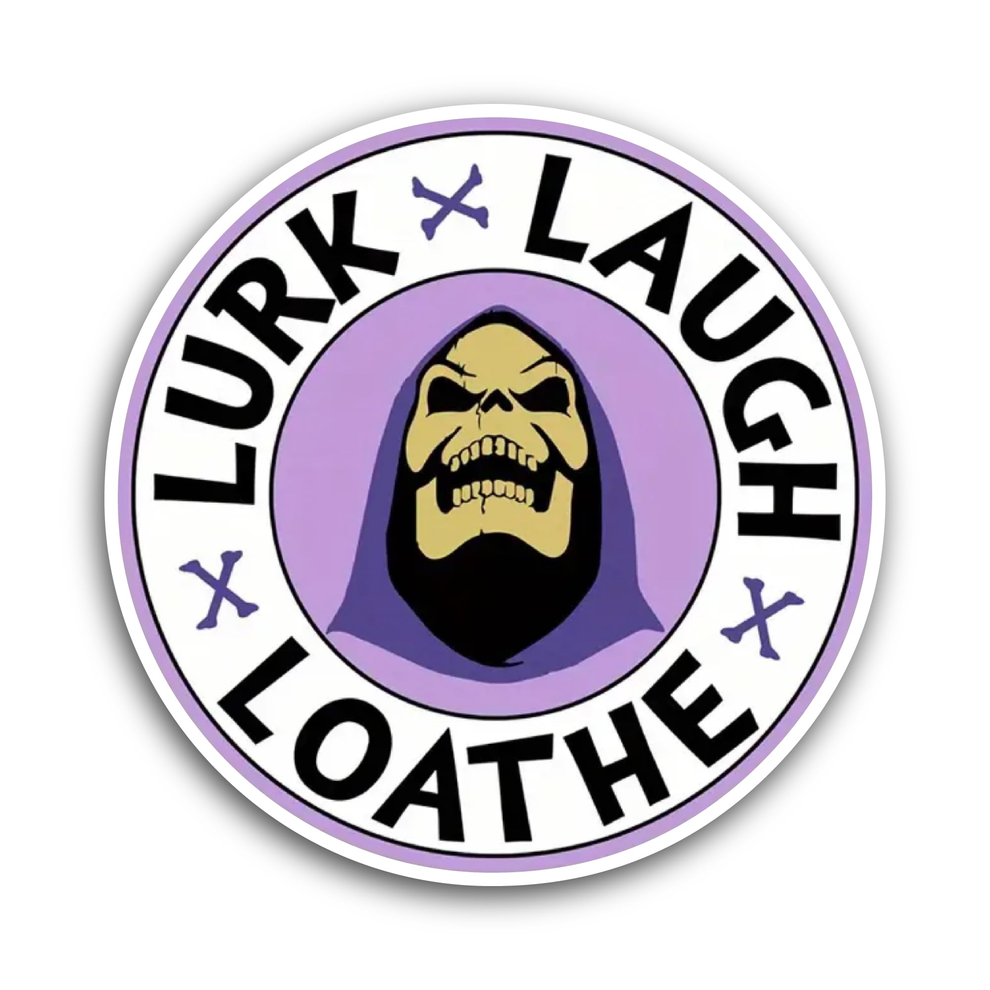 2 (Pieces) 3" and 5" Lurk Laugh Loathe Sticker, Waterproof Vinyl Decals for Many Purpose Like Cars, 