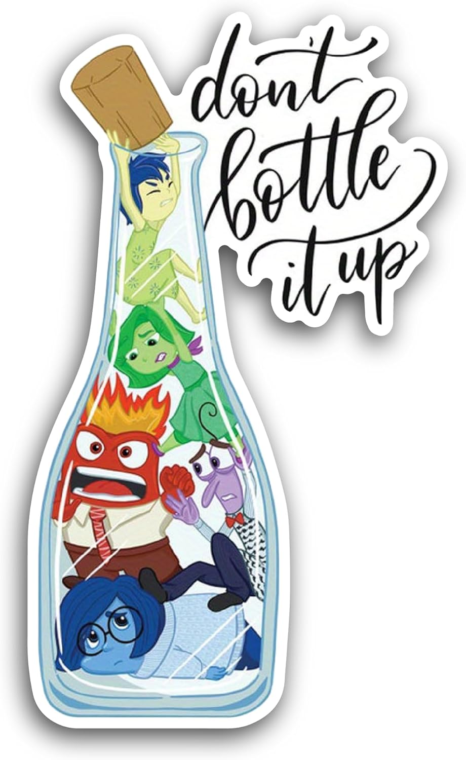 2 (Pieces) 3" and 5" Don't Bottle Sticker, Waterproof Vinyl Decals for Many Purpose Like Cars, Trucks, Laptops, Phones, Windows and More