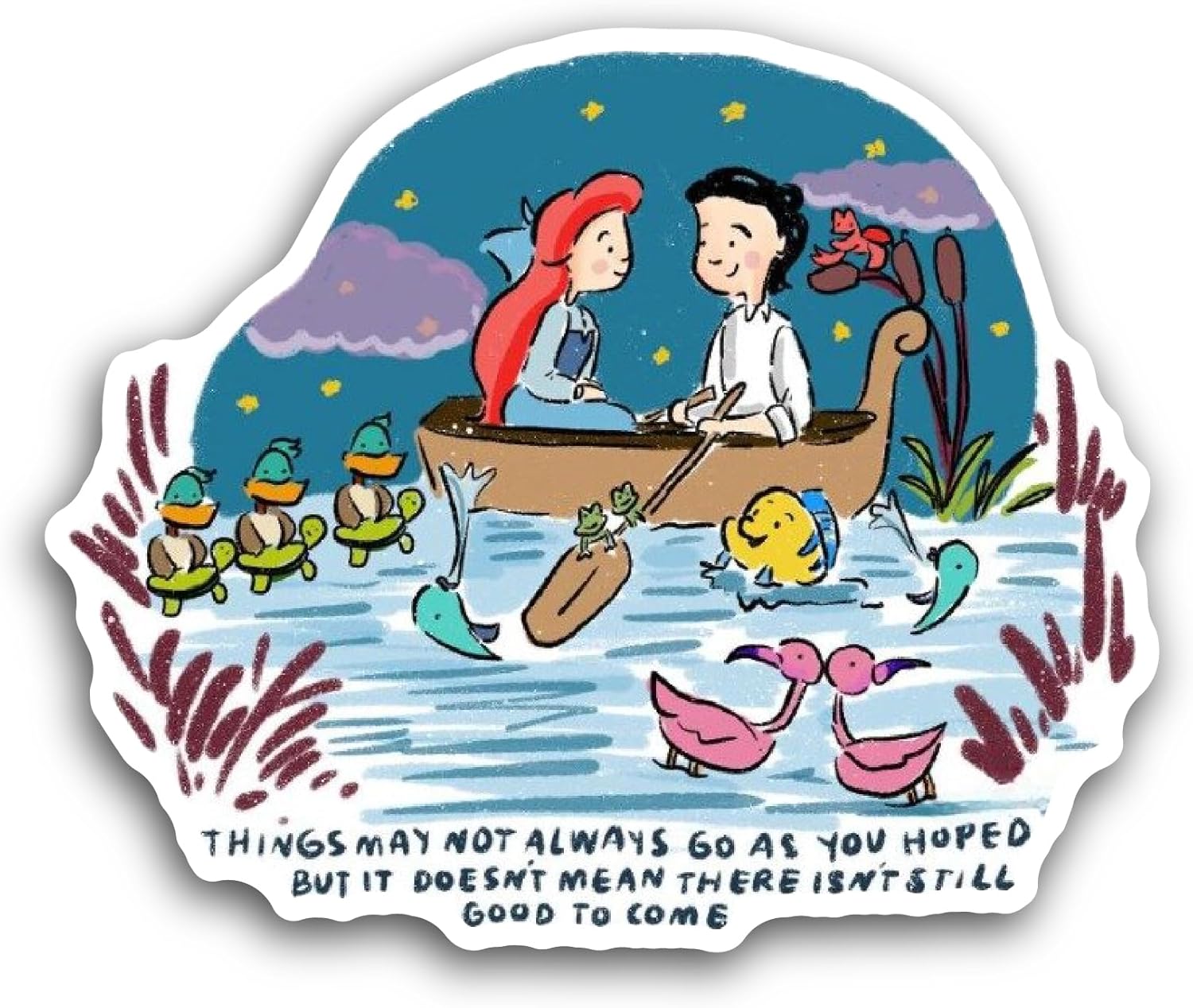 2 (Pieces) 3" and 5" Pedal Boat Couple Sticker, Waterproof Vinyl Decals for Many Purpose Like Cars, Trucks, Laptops, Phones, Windows and More