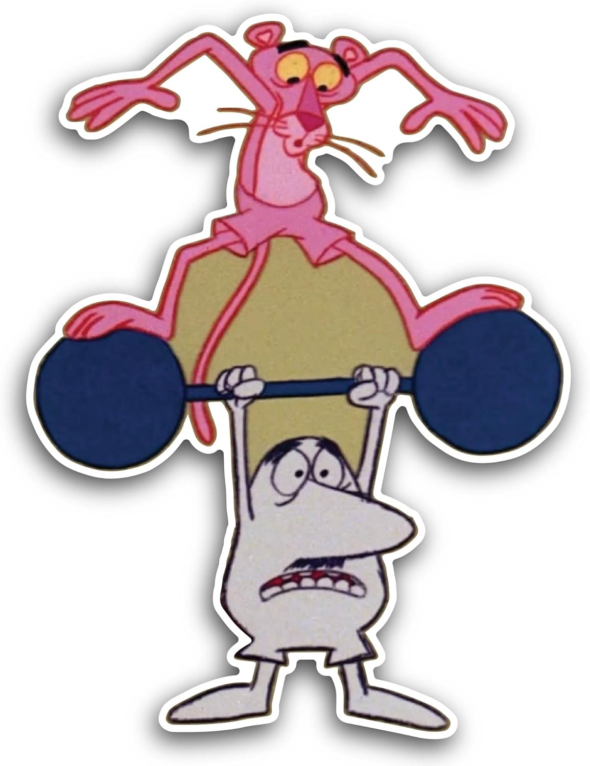 2 (Pieces) 3" and 5" Pink Color Panther Cartoon Character Sticker, Waterproof Vinyl Decals for Many Purpose Like Cars, Trucks, Laptops, Phones, Windows and More
