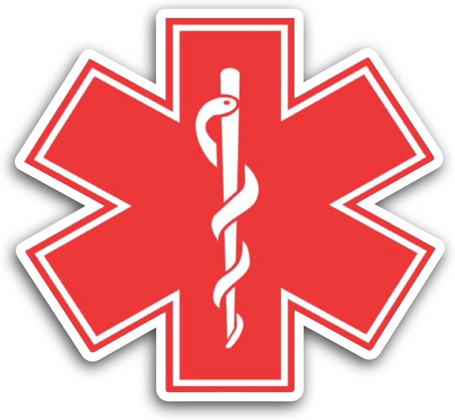 2 (Pieces) 3" and 5" Red Cross Symbol Sticker, Waterproof Vinyl Decals for Many Purpose Like Cars, Trucks, Laptops, Phones, Windows and More