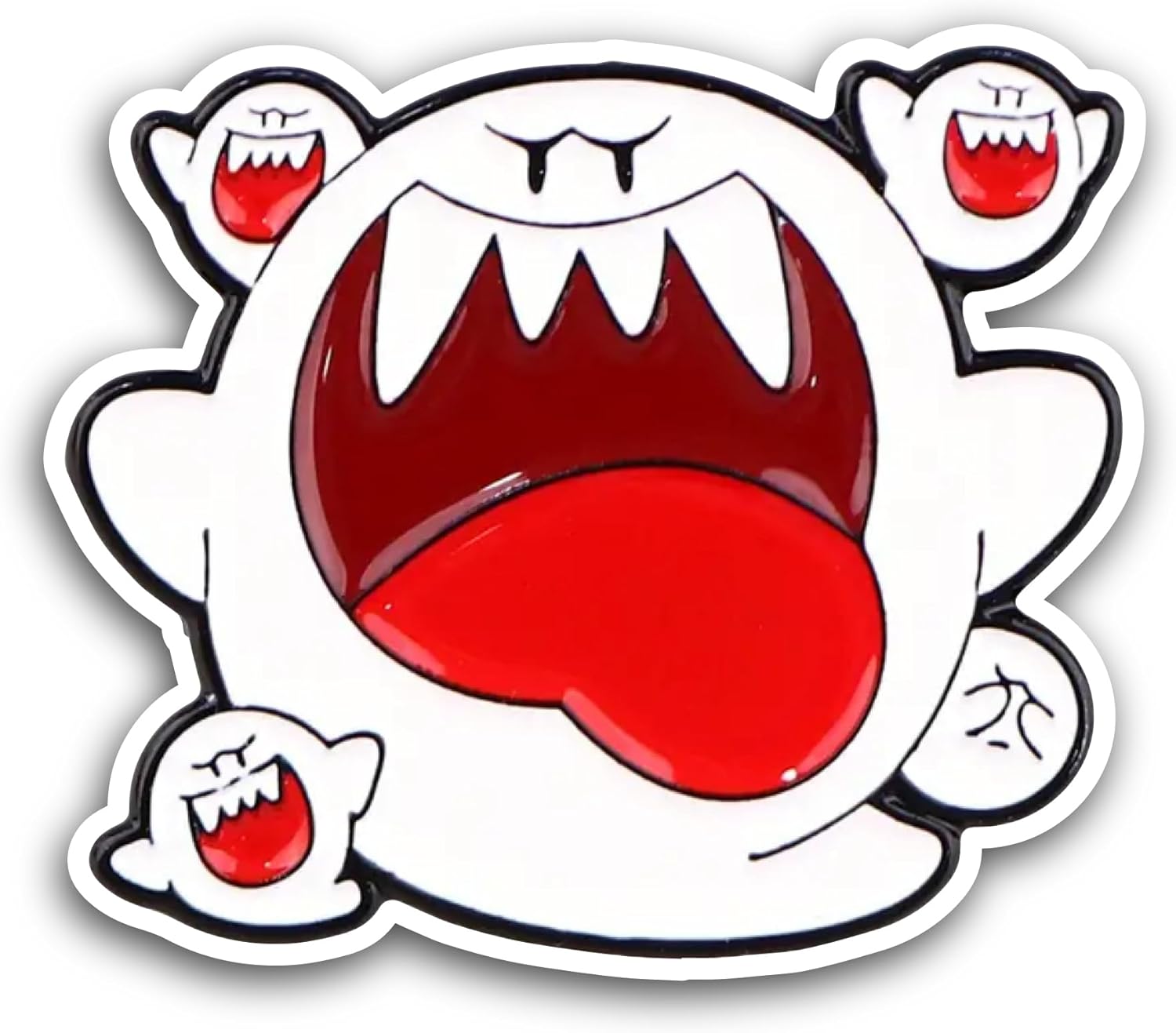 2 (Pieces) 3" and 5" Mouth Opened White Ghost Sticker, Waterproof Vinyl Decals for Many Purpose Like Cars, Trucks, Laptops, Phones, Windows and More