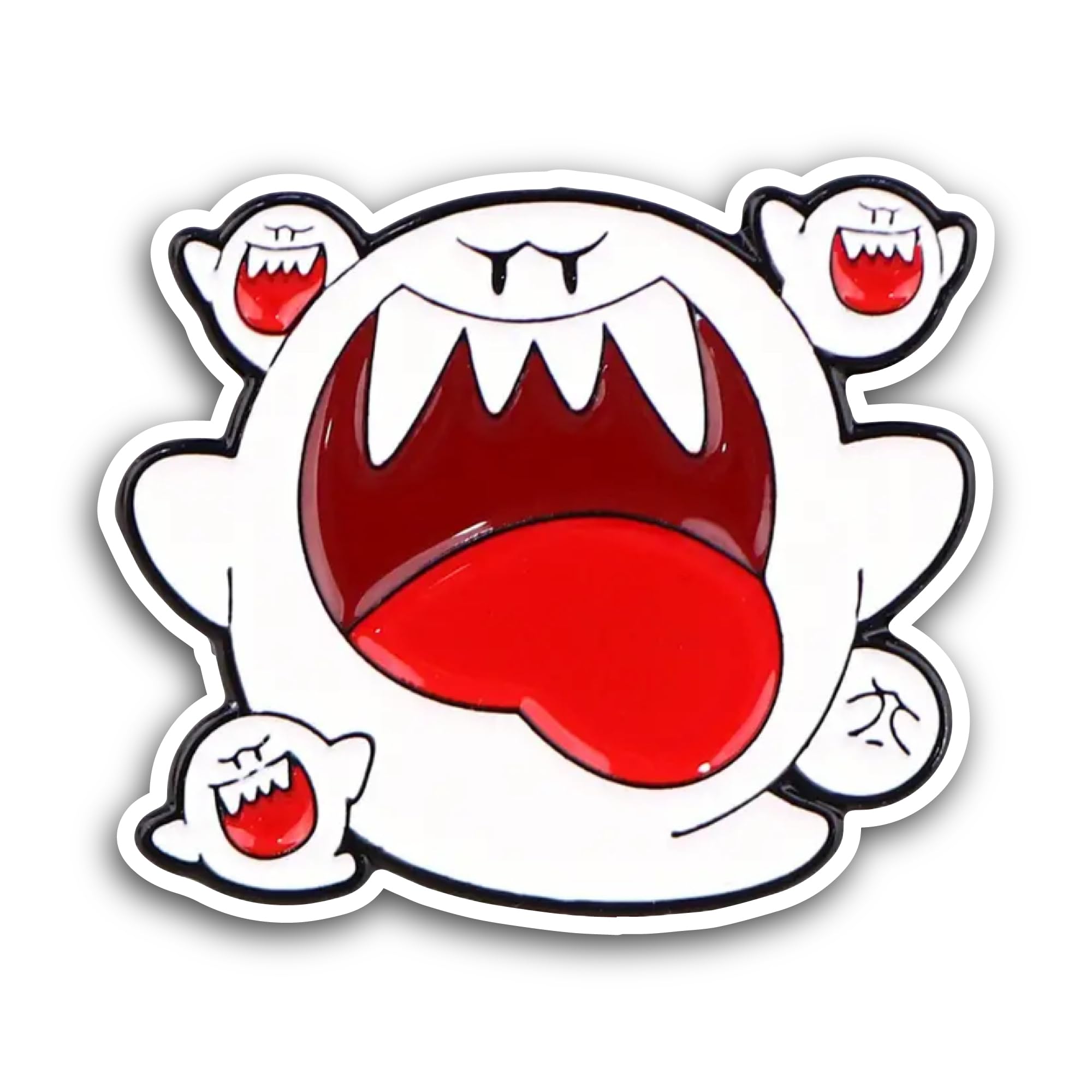 2 (Pieces) 3" and 5" Mouth Opened White Ghost Sticker, Waterproof Vinyl Decals for Many Purpose Like