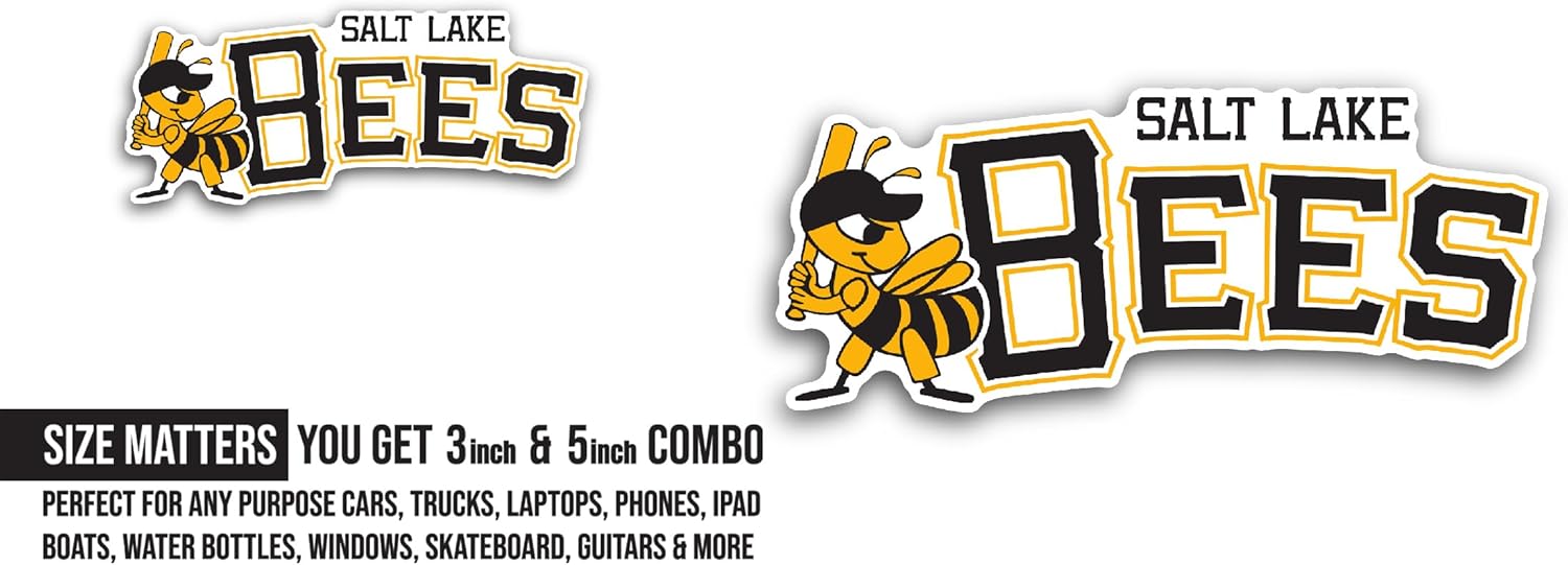 2 (Pieces) 3" and 5" Salt Lake B33s Logo Sticker, Waterproof Vinyl Decals for Many Purpose Like Cars, Trucks, Laptops, Phones, Windows and More