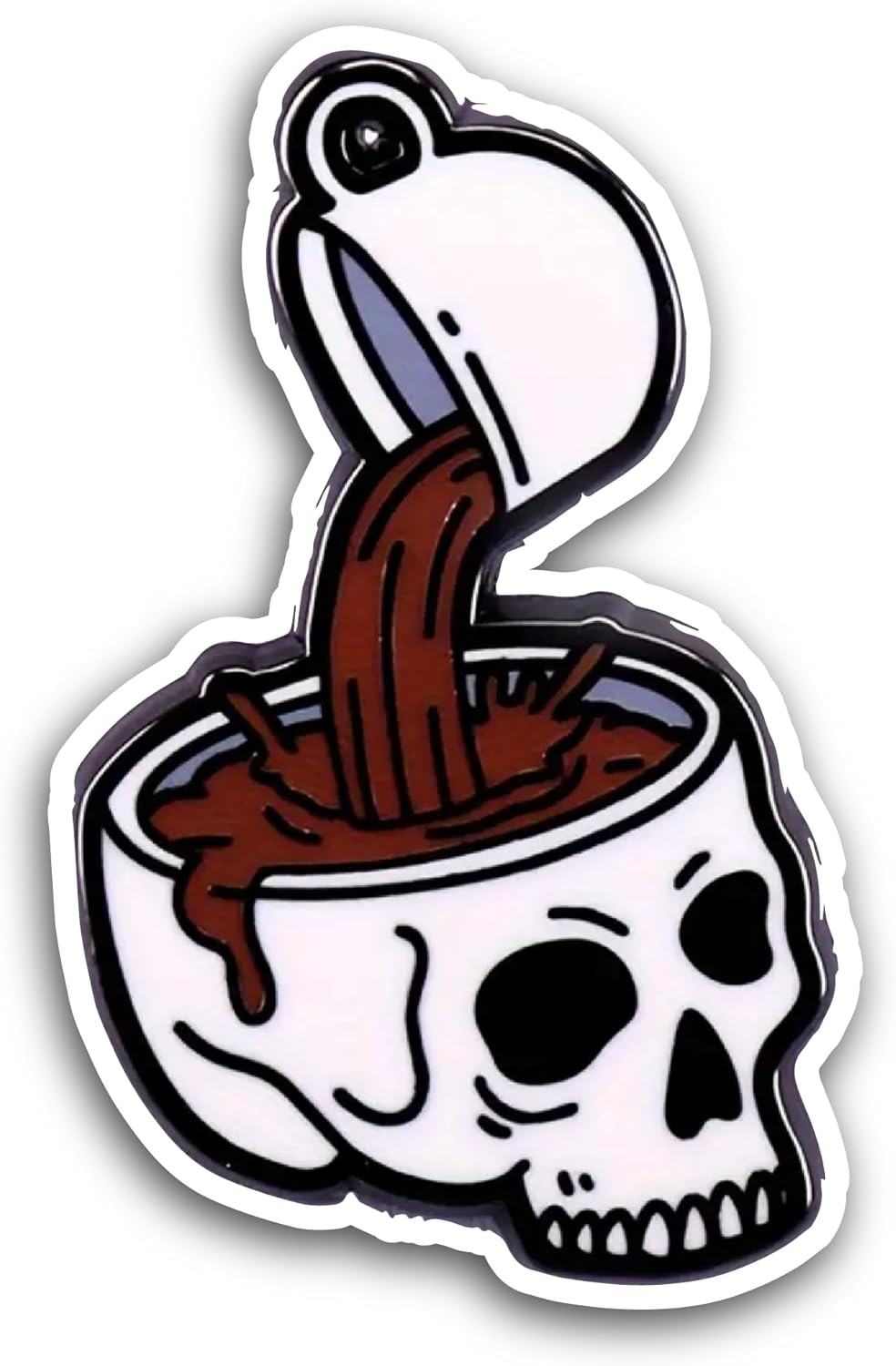 2 (Pieces) 3" and 5" Coffee Cup with Skull Sticker, Waterproof Vinyl Decals for Many Purpose Like Cars, Trucks, Laptops, Phones, Windows and More