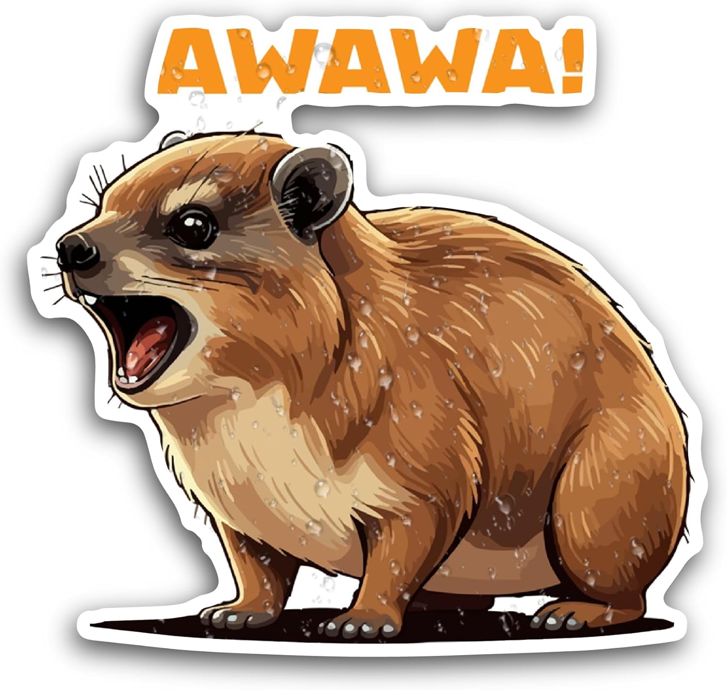 2 (Pieces) 3" and 5" Awawa Sticker, Waterproof Vinyl Decals for Many Purpose Like Cars, Trucks, Laptops, Phones, Windows and More