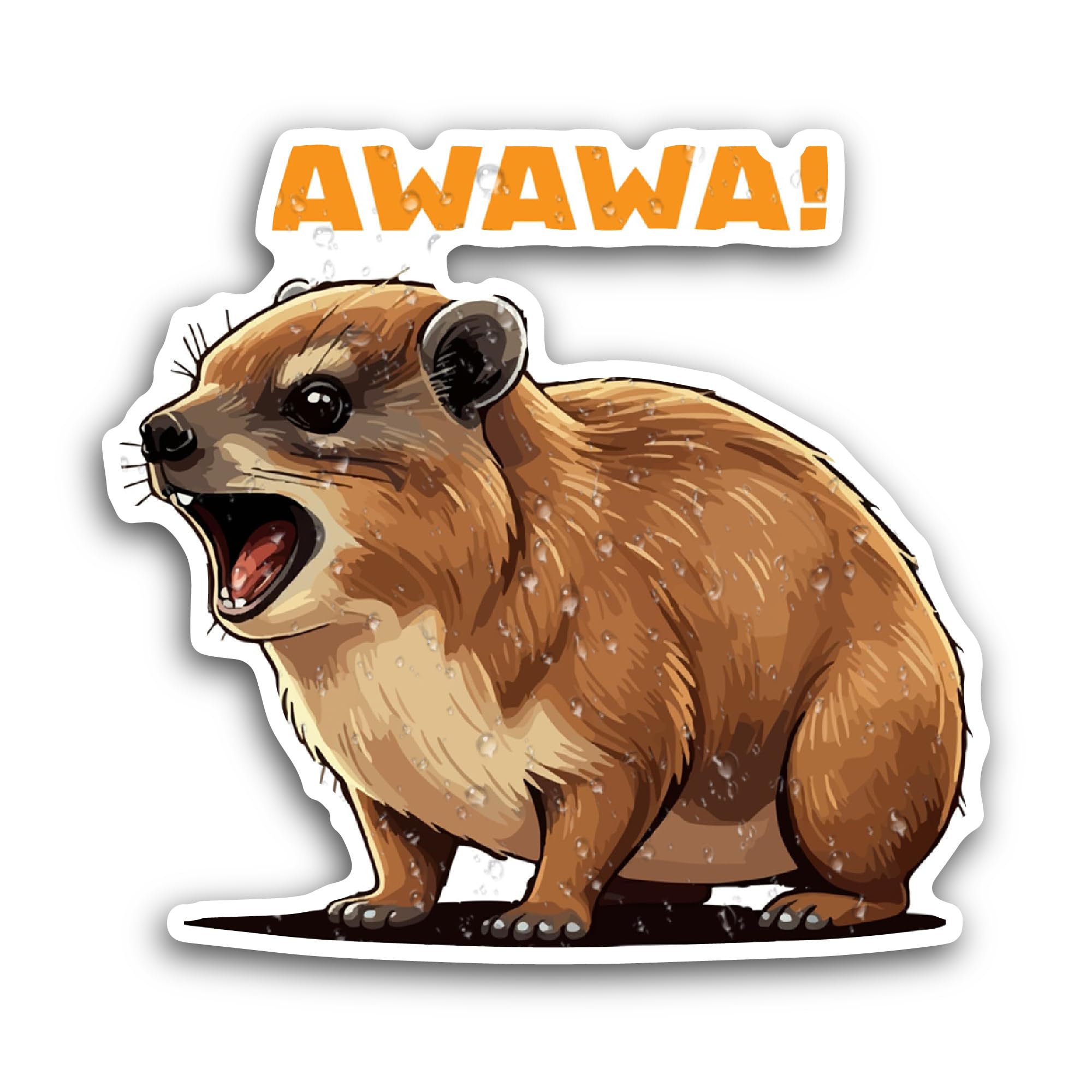 2 (Pieces) 3" and 5" Awawa Sticker, Waterproof Vinyl Decals for Many Purpose Like Cars, Trucks, Lapt