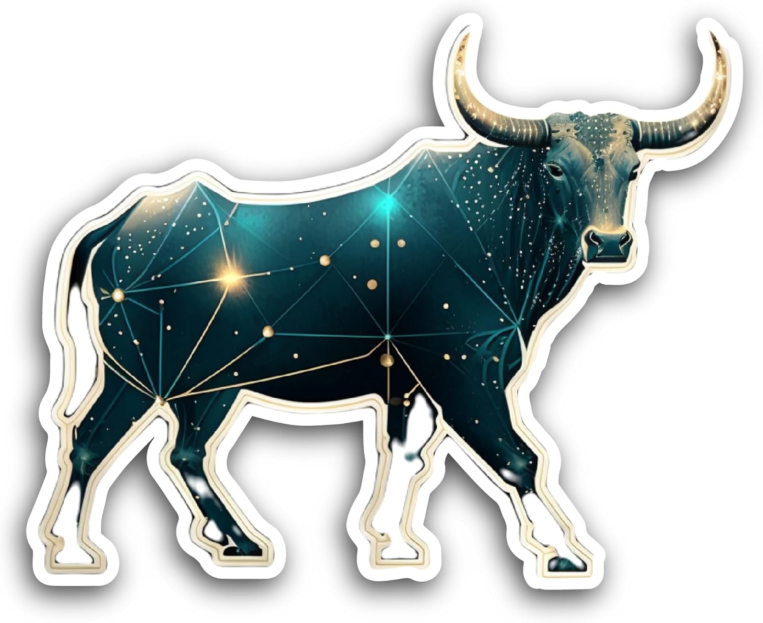 2 (Pieces) 3" and 5" Taurus Zodiac Sign Sticker, Waterproof Vinyl Decals for Many Purpose Like Cars, Trucks, Laptops, Phones, Windows and More