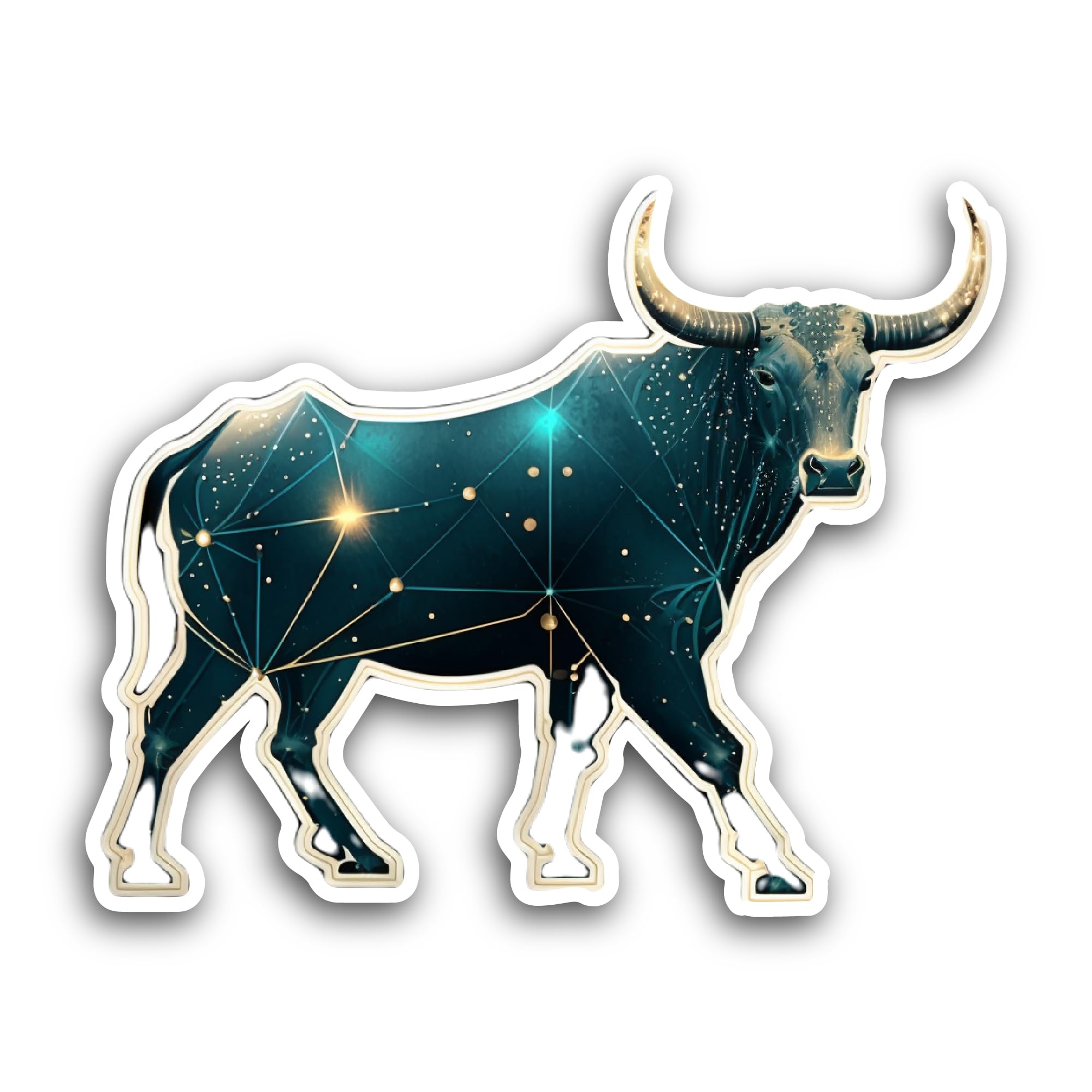 2 (Pieces) 3" and 5" Taurus Zodiac Sign Sticker, Waterproof Vinyl Decals for Many Purpose Like Cars,