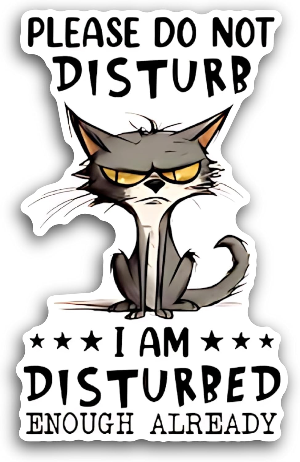 2 (Pieces) 3" and 5" Please Do Not Disturb Sticker, Waterproof Vinyl Decals for Many Purpose Like Cars, Trucks, Laptops, Phones, Windows and More