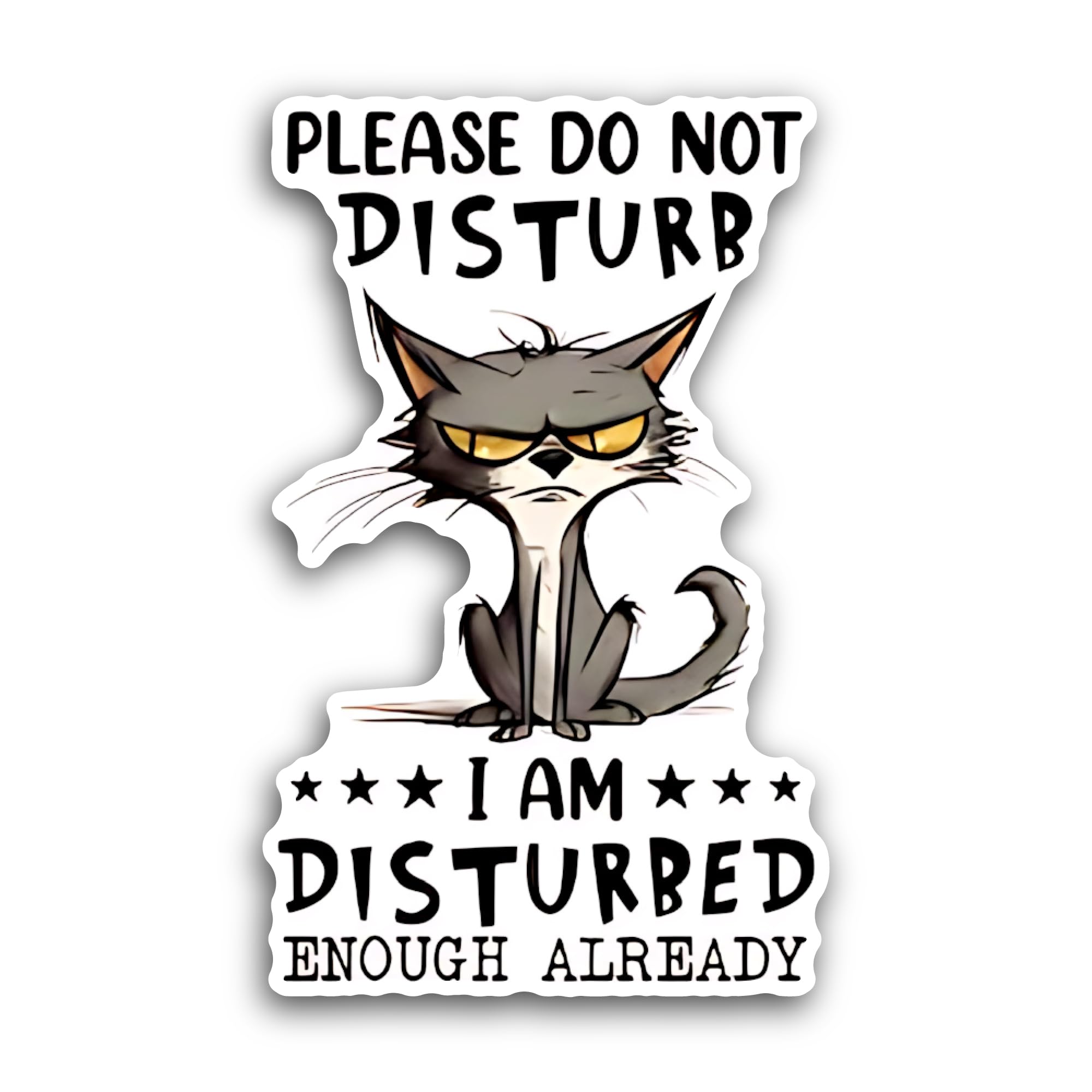 2 (Pieces) 3" and 5" Please Do Not Disturb Sticker, Waterproof Vinyl Decals for Many Purpose Like Ca