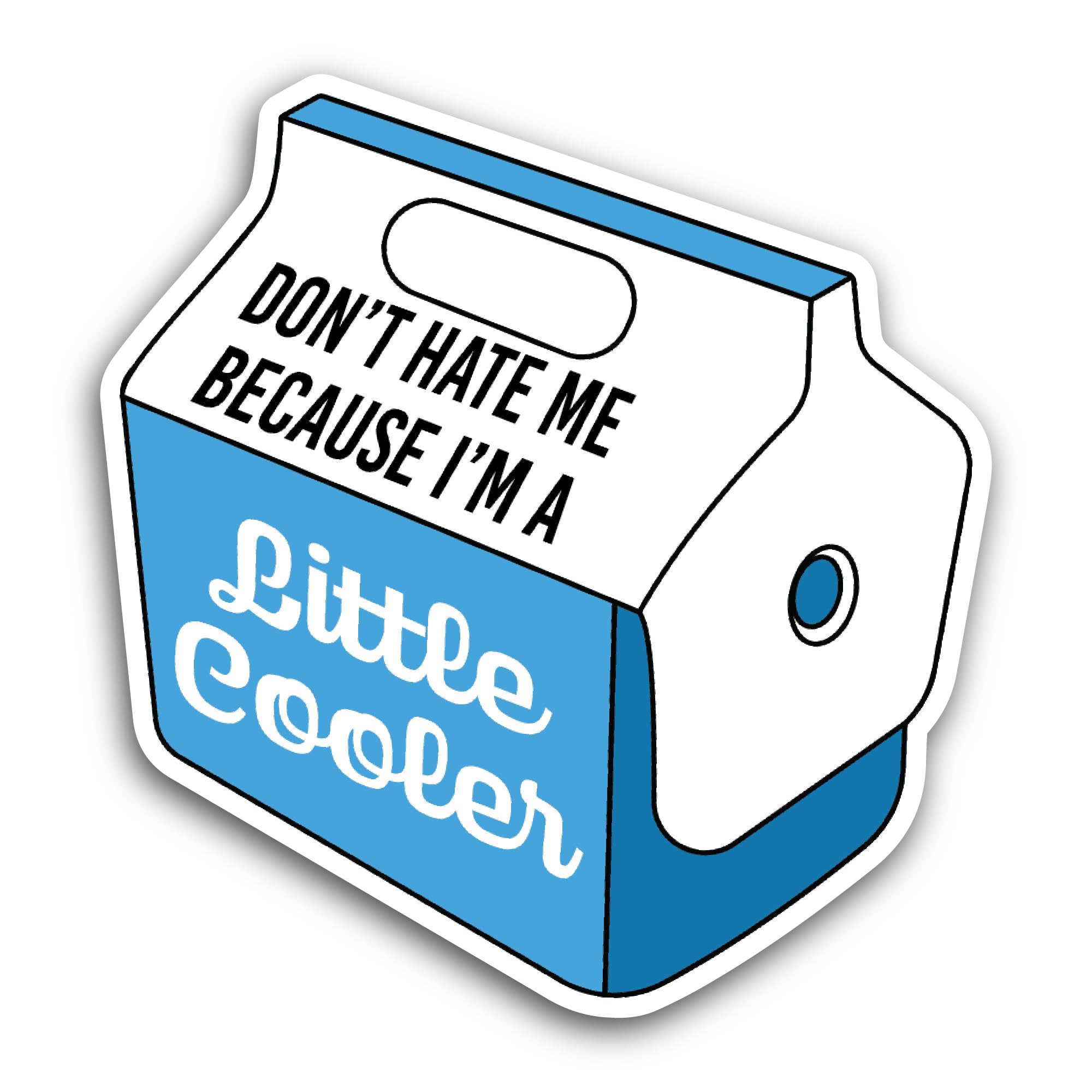 2 (Pieces) 3" and 5" Little Cooler Text Sticker, Waterproof Vinyl Decals for Many Purpose Like Cars,