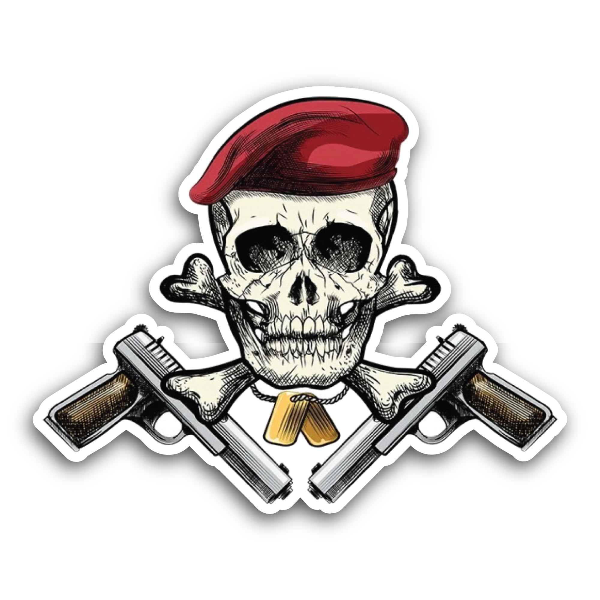 2 (Pieces) 3" and 5" Soldier Skull Sticker, Waterproof Vinyl Decals for Many Purpose Like Cars, Truc