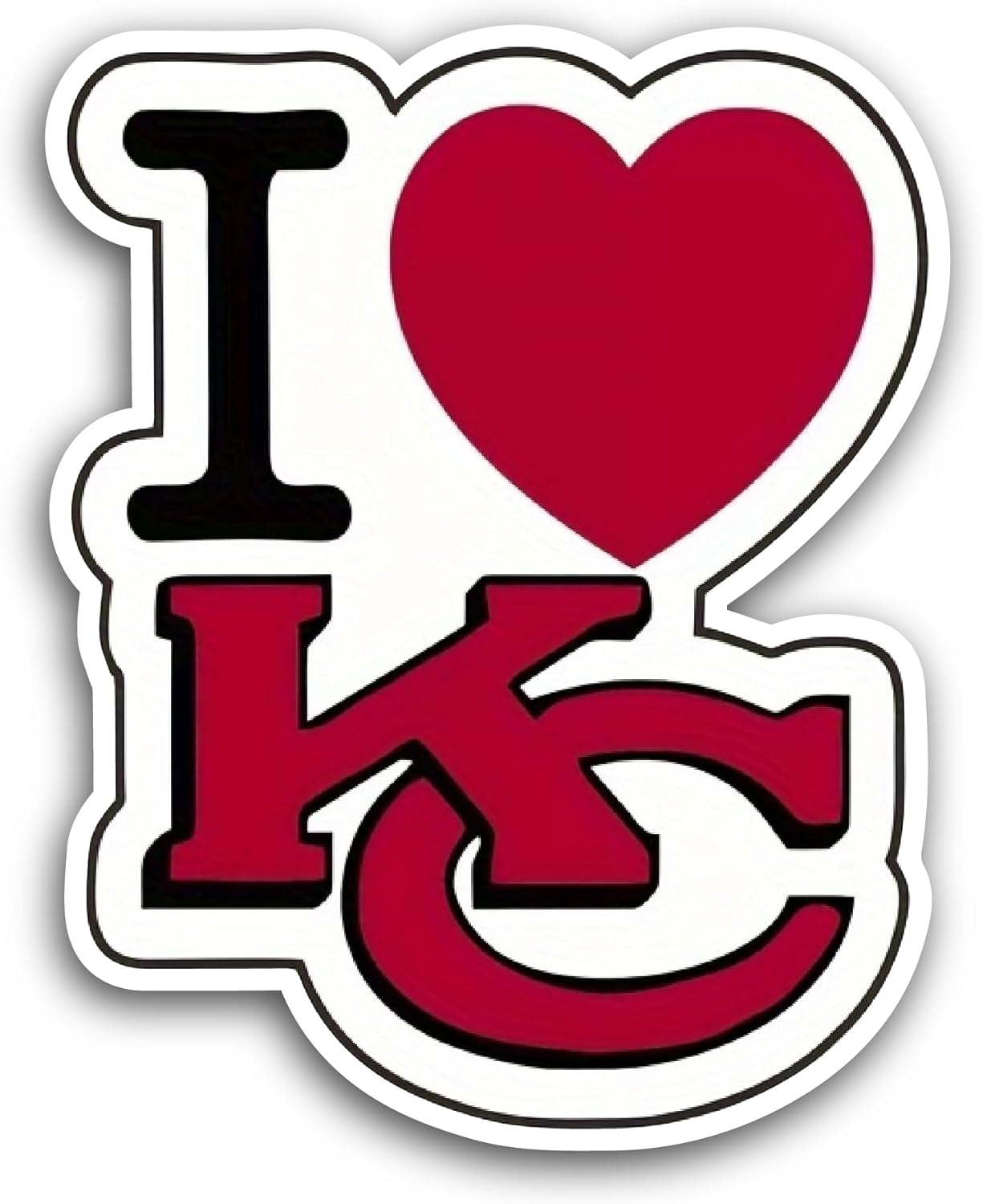 2 (Pieces) 3" and 5" I Love KC Sticker, Waterproof Vinyl Decals for Many Purpose Like Cars, Trucks, Laptops, Phones, Windows and More