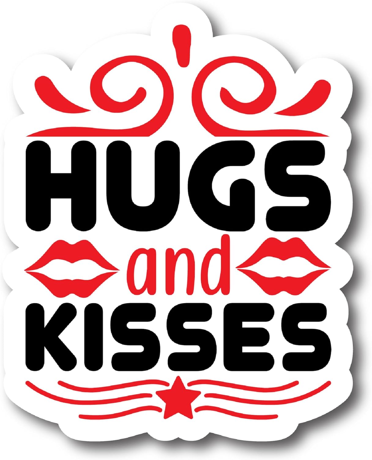 Inspirational Quote Hugs and Kisses Motivational Sticker Vinyl Decal Motivation Stickers- 5" Vinyl Sticker Waterproof
