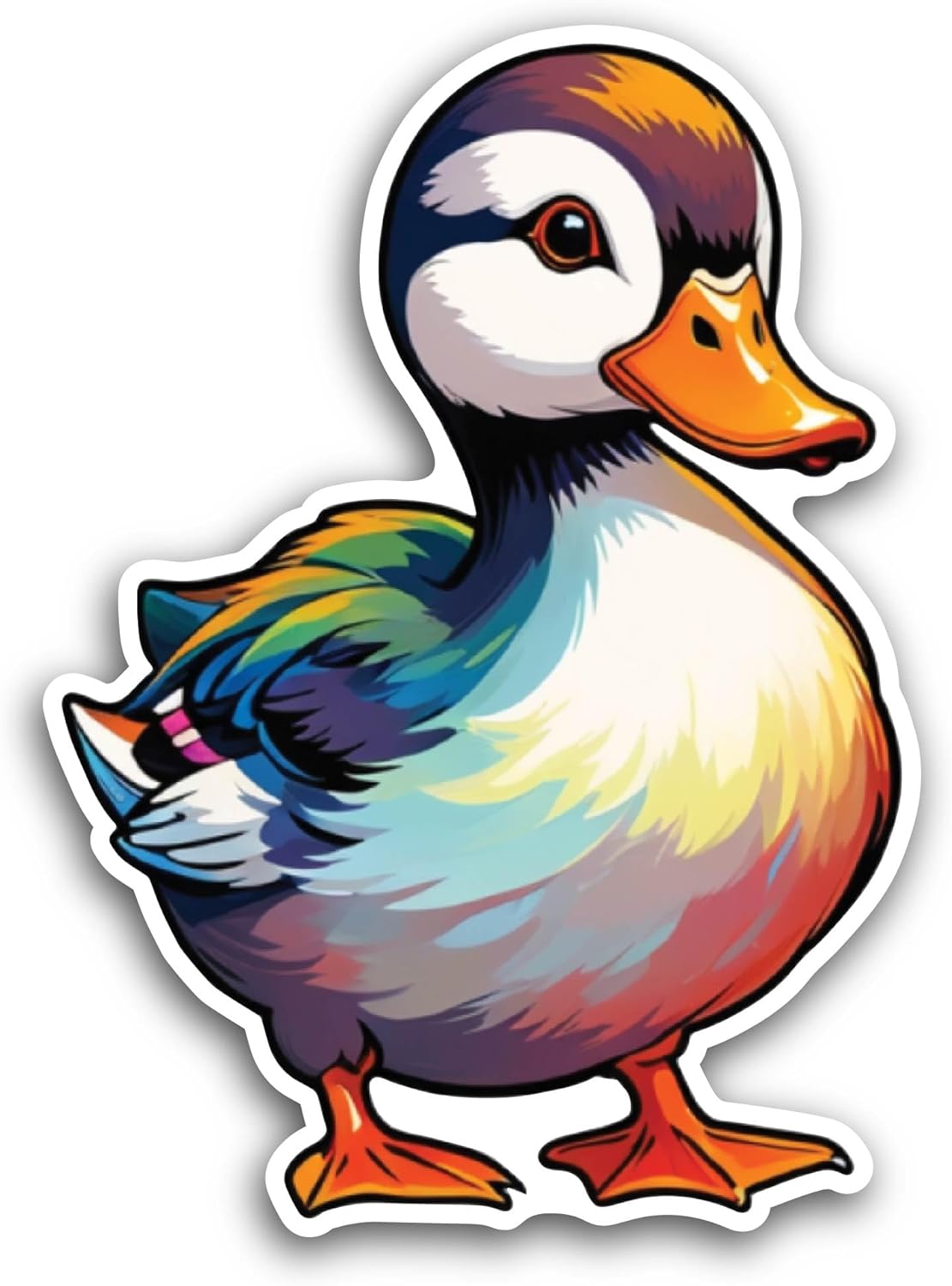 2 (Pieces) 3" and 5" Cartoon Duck Sticker, Waterproof Vinyl Decals for Many Purpose Like Cars, Trucks, Laptops, Phones, Windows and More