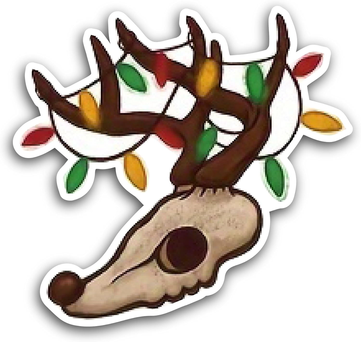 2 (Pieces) 3" and 5" Deer Skull Sticker, Waterproof Vinyl Decals for Many Purpose Like Cars, Trucks, Laptops, Phones, Windows and More