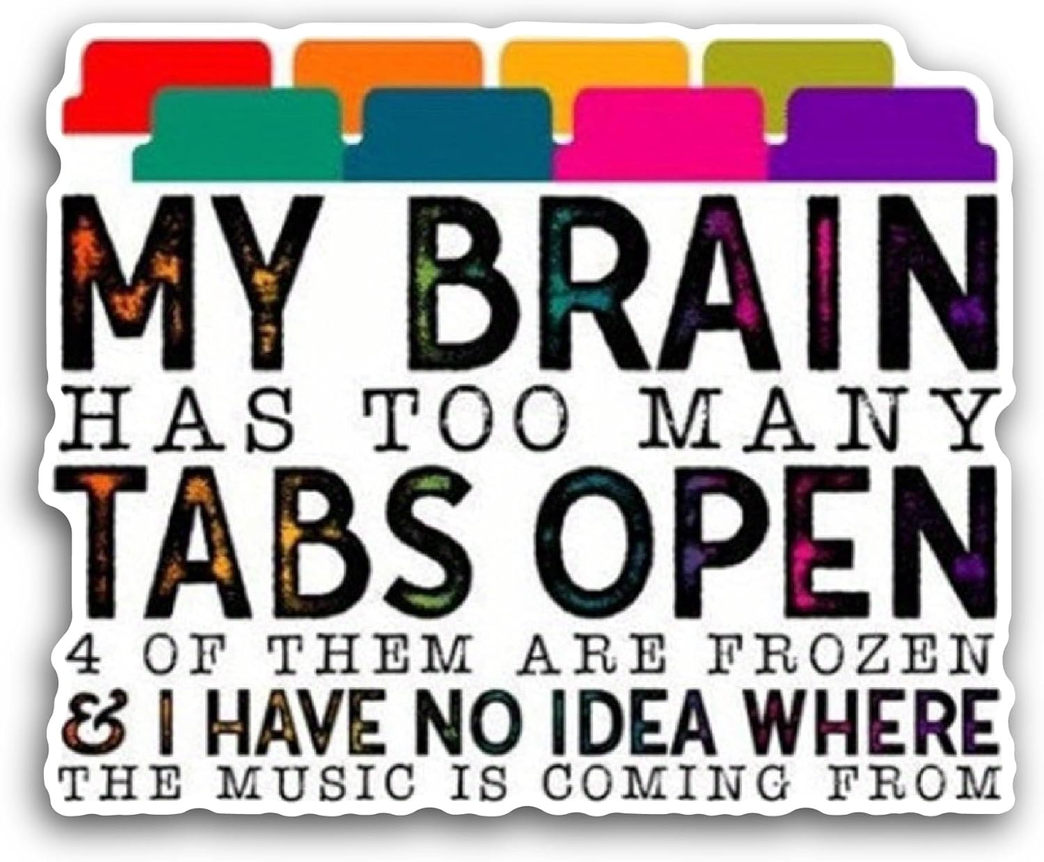 2 (Pieces) 3" and 5" My Brain Sticker, Waterproof Vinyl Decals for Many Purpose Like Cars, Trucks, Laptops, Phones, Windows and More