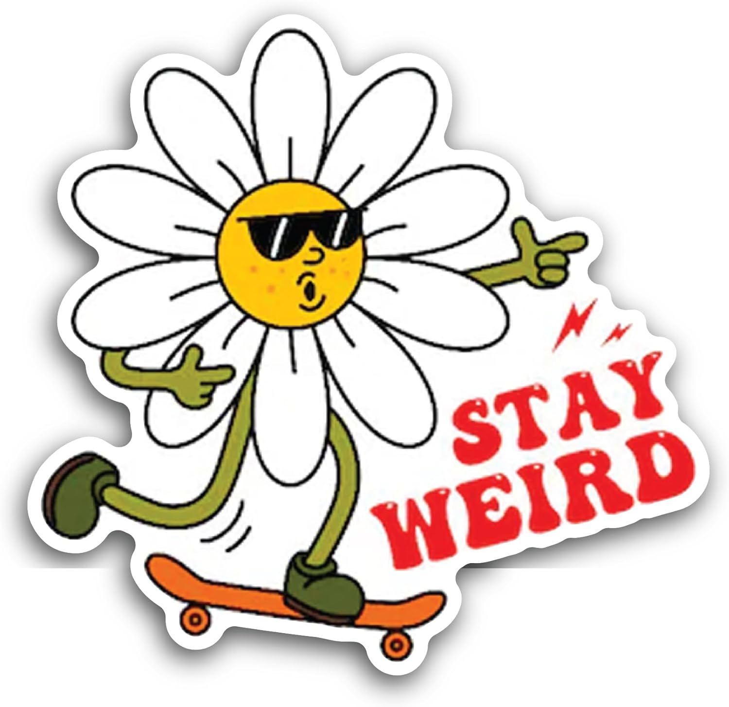 2 (Pieces) 3" and 5" Stay Weird Sticker, Waterproof Vinyl Decals for Many Purpose Like Cars, Trucks, Laptops, Phones, Windows and More