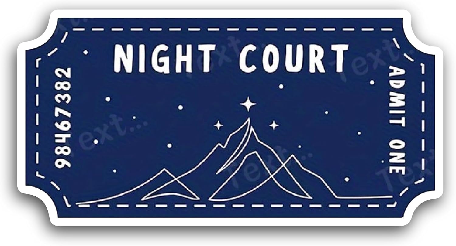 2 (Pieces) 3" and 5" Night Court Sticker, Waterproof Vinyl Decals for Many Purpose Like Cars, Trucks, Laptops, Phones, Windows and More
