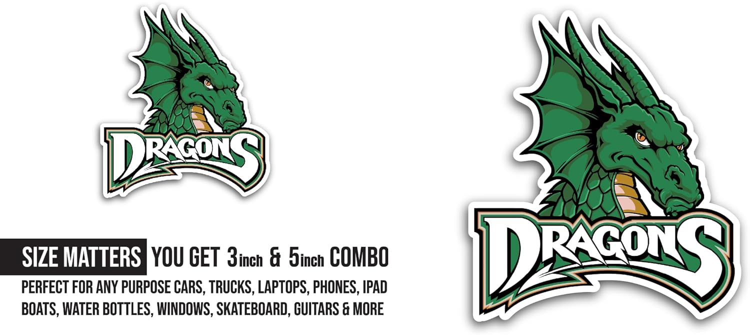 2 (Pieces) 3" and 5" Dayt0n Dragons Sticker, Waterproof Vinyl Decals for Many Purpose Like Cars, Trucks, Laptops, Phones, Windows and More