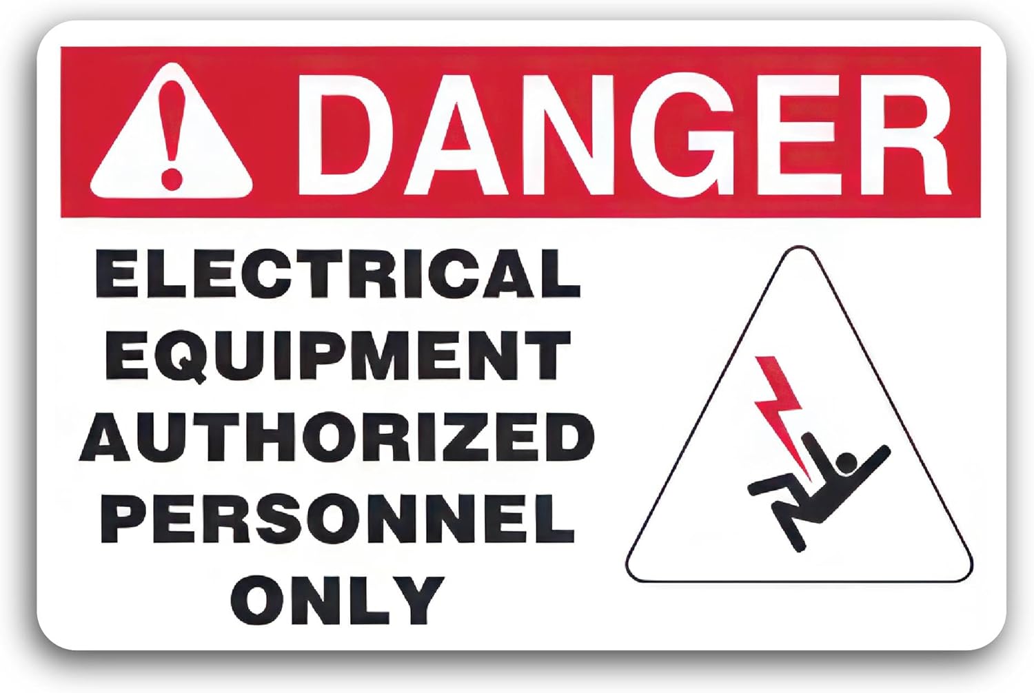 2 (Pieces) 3" and 5" Electrical Equipment Authorized Personnel Only Decal Sticker, Waterproof Vinyl Decals for Many Purpose Like Cars, Trucks, Laptops, Phones, Windows and More
