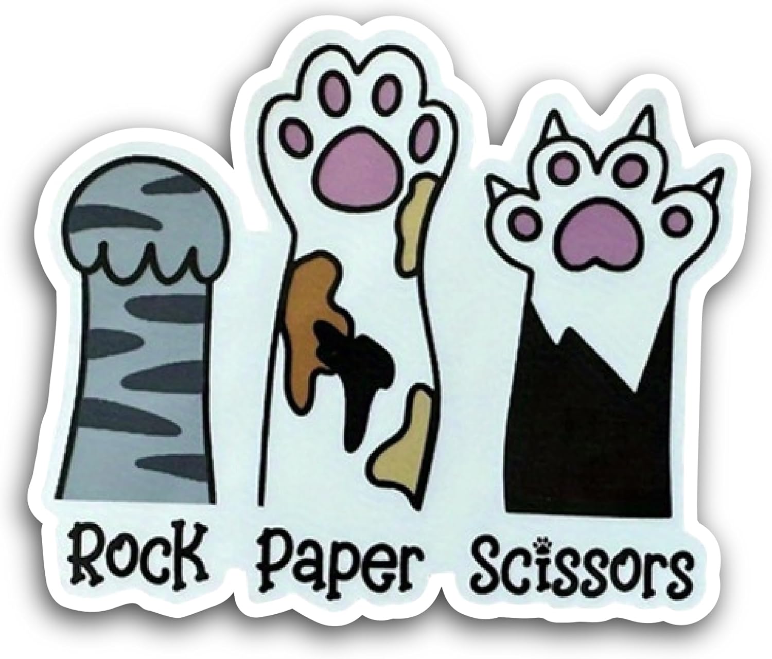 2 (Pieces) 3" and 5" Rock Paper Scissors Sticker, Waterproof Vinyl Decals for Many Purpose Like Cars, Trucks, Laptops, Phones, Windows and More