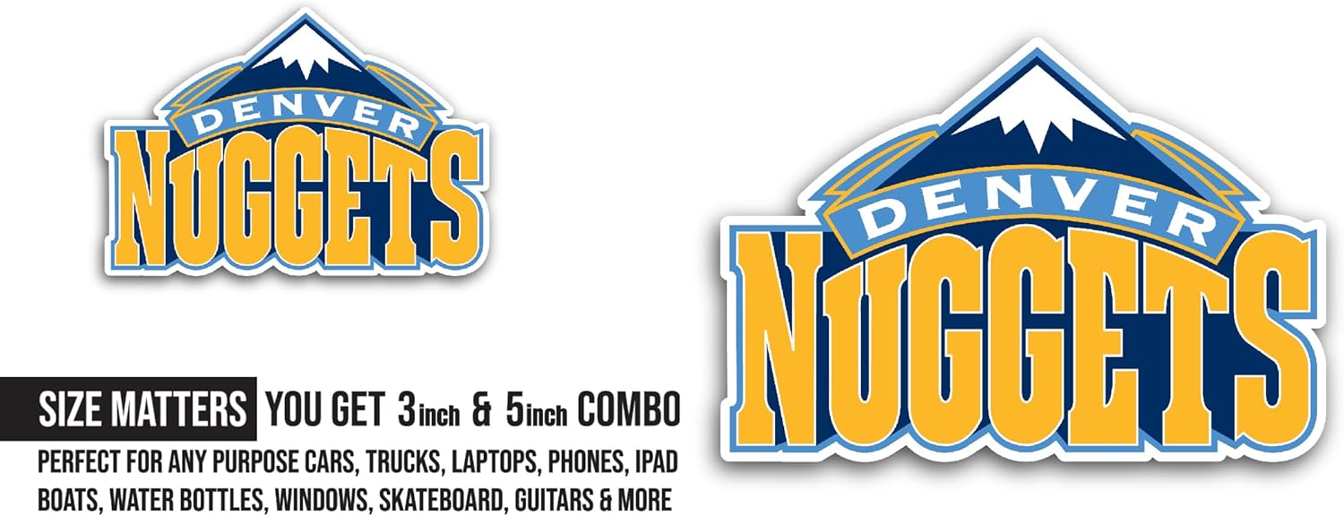 2 (Pieces) 3" and 5" D3nver Nugg3ts Logo Decal Sticker, Waterproof Vinyl Decals for Many Purpose Like Cars, Trucks, Laptops, Phones, Windows and More
