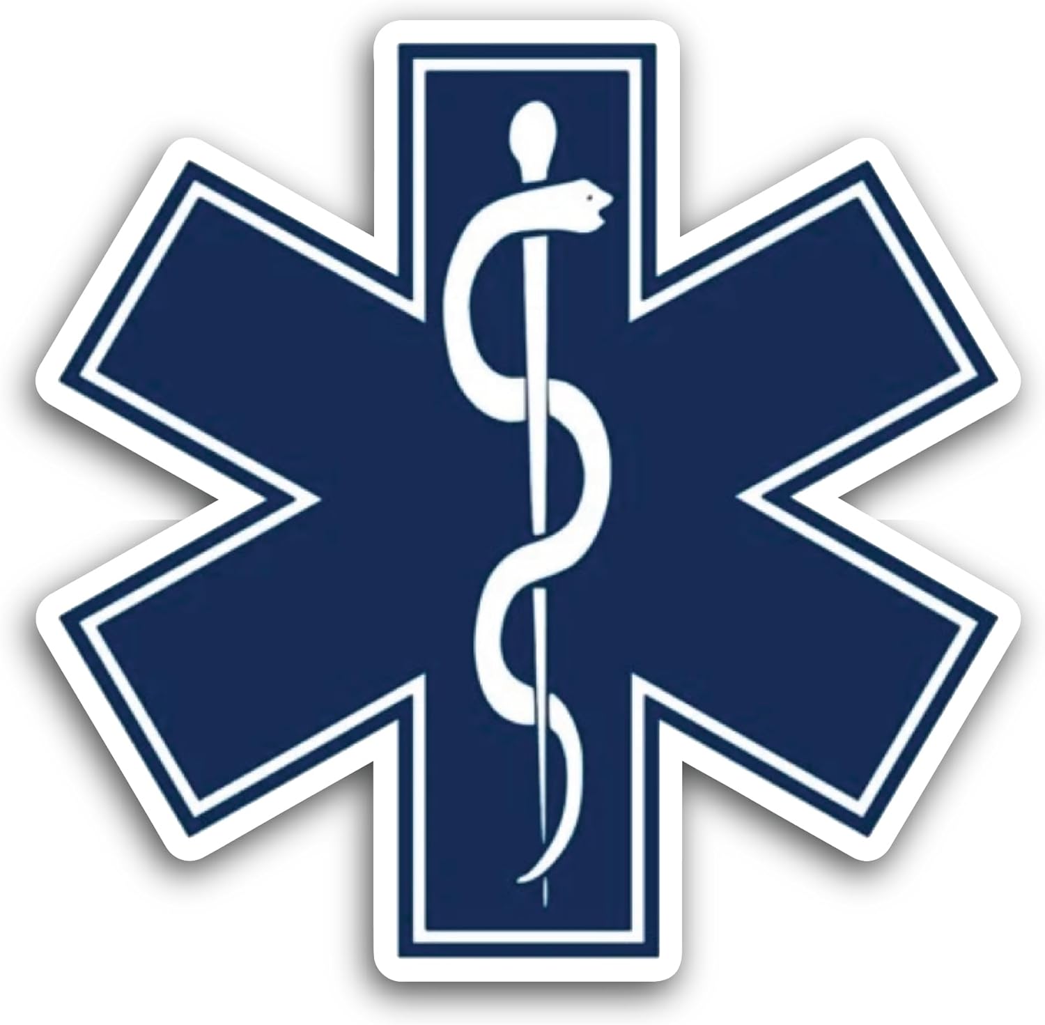 2 (Pieces) 3" and 5" Blue Medical Symbol Sticker, Waterproof Vinyl Decals for Many Purpose Like Cars, Trucks, Laptops, Phones, Windows and More