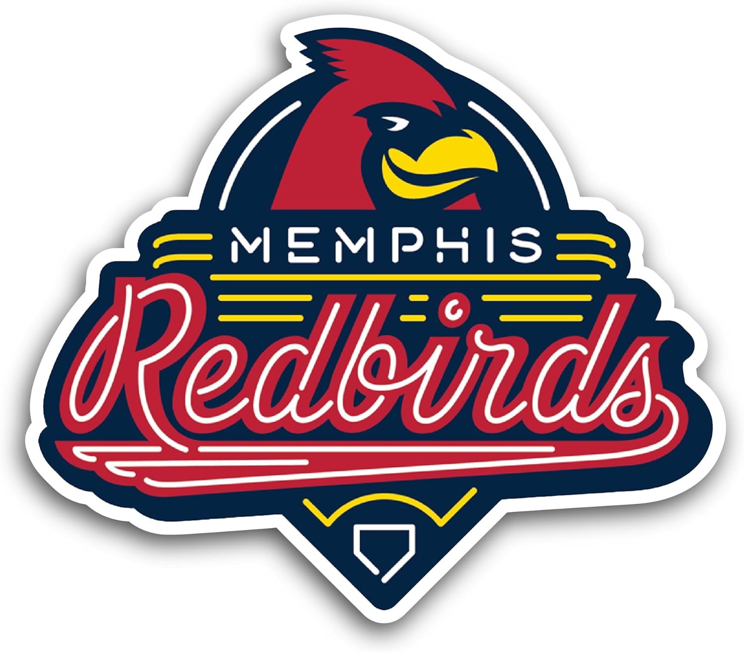 2 (Pieces) 3" and 5" M3mphis Redbirds Sticker, Waterproof Vinyl Decals for Many Purpose Like Cars, Trucks, Laptops, Phones, Windows and More
